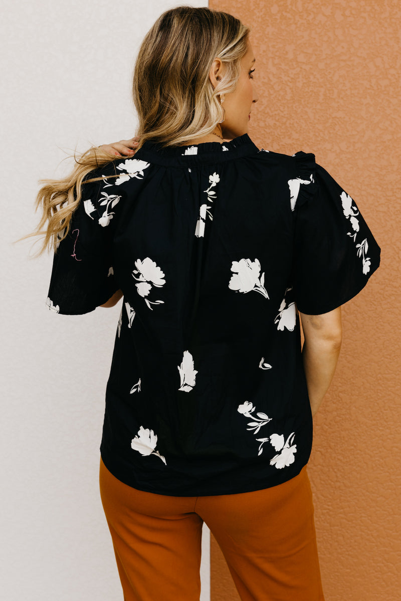 The Maxton Floral Ruffle Trim Woven Blouse