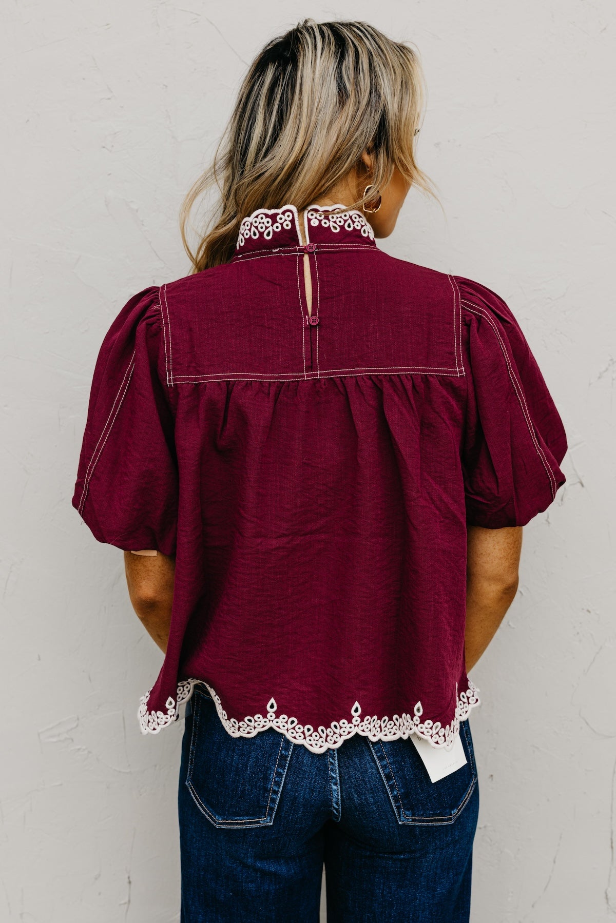 The Misha Contrast Embroidered Top