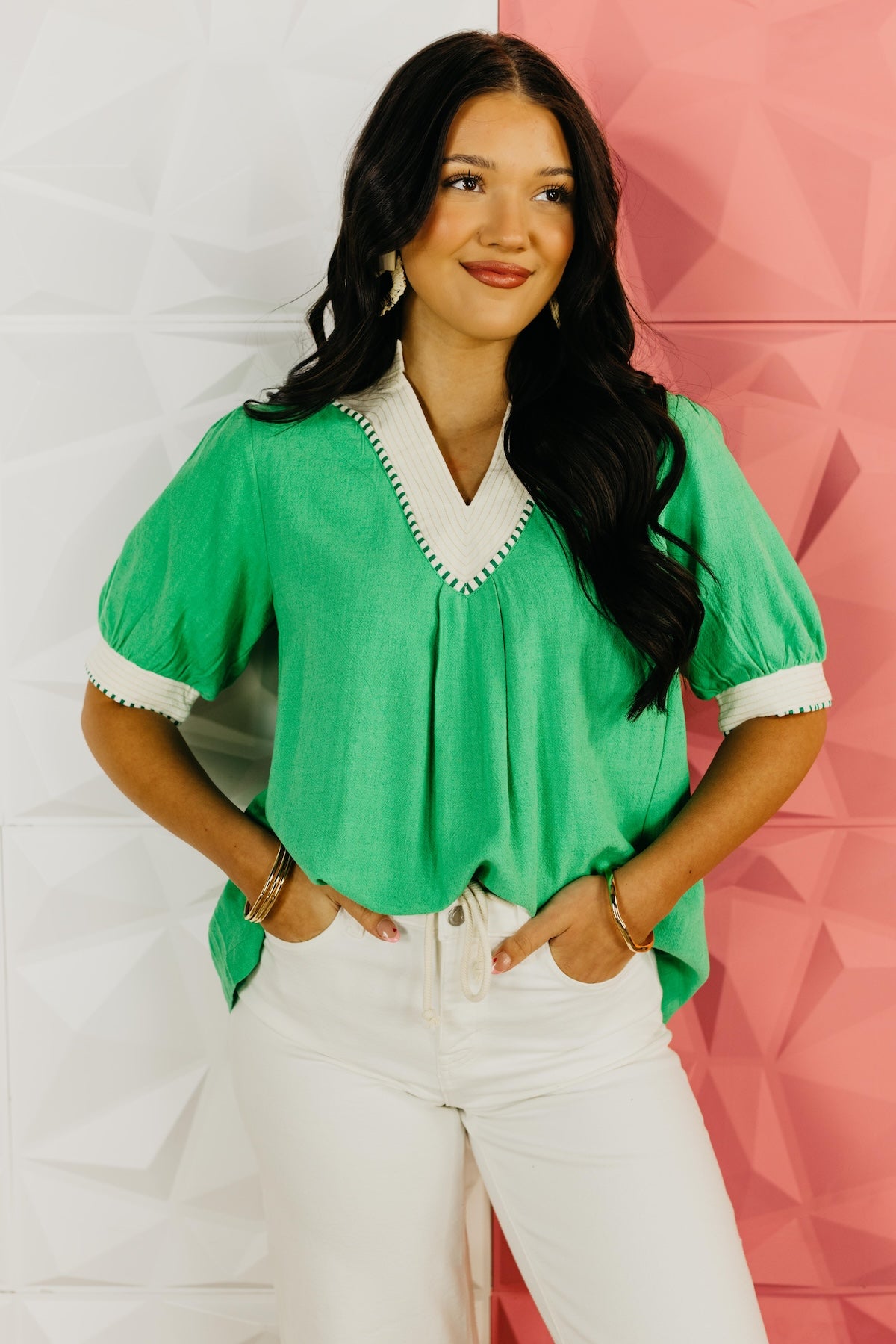 The Eleanor Contrast Detail Top