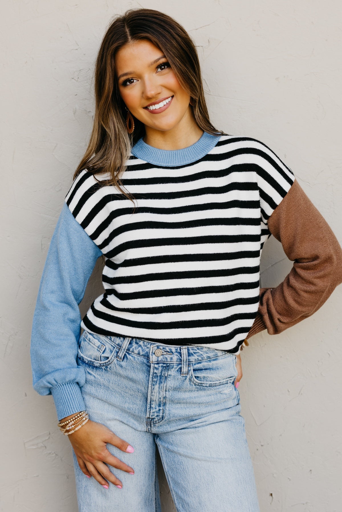 The Emma Stripe Color Block Sweater