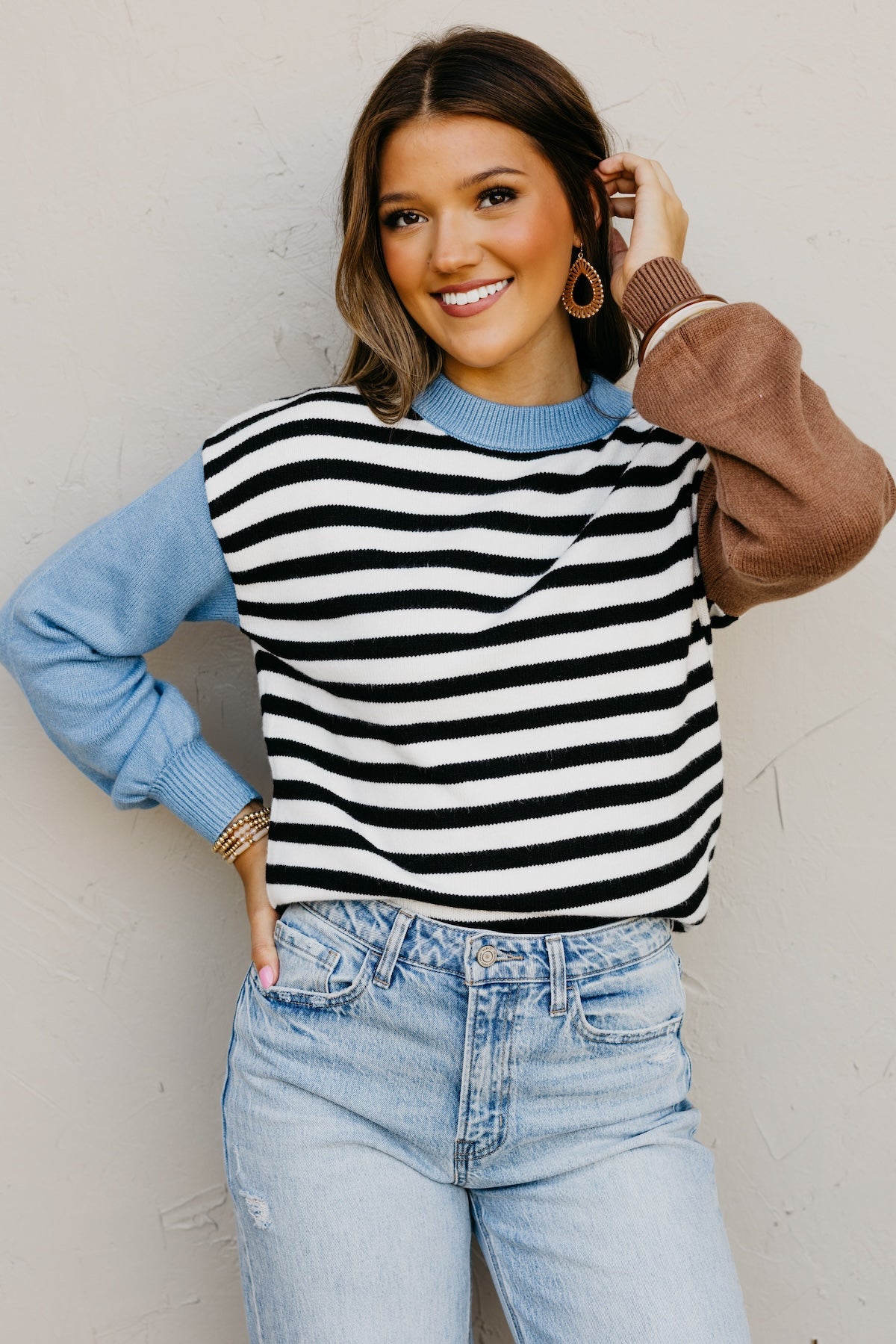 The Emma Stripe Color Block Sweater