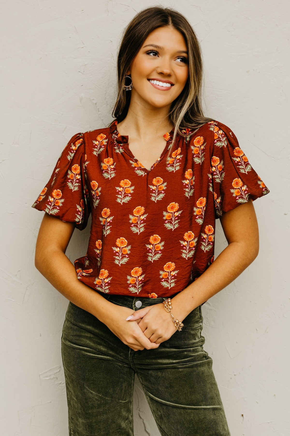 The Gratsgie Floral Woven Blouse