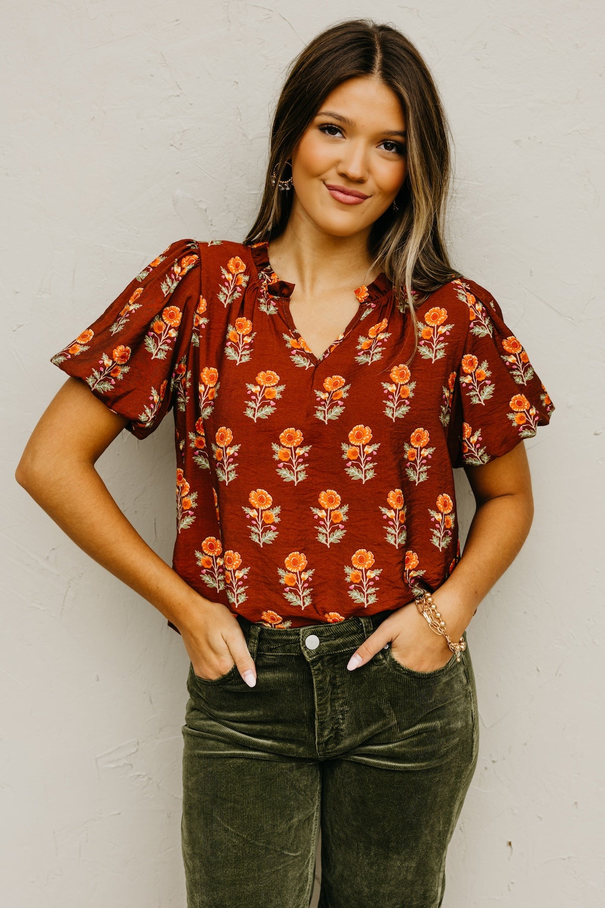 The Gratsgie Floral Woven Blouse