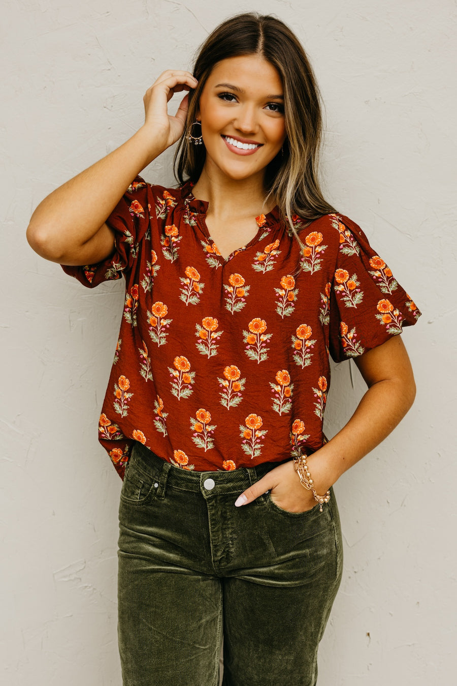 The Gratsgie Floral Woven Blouse