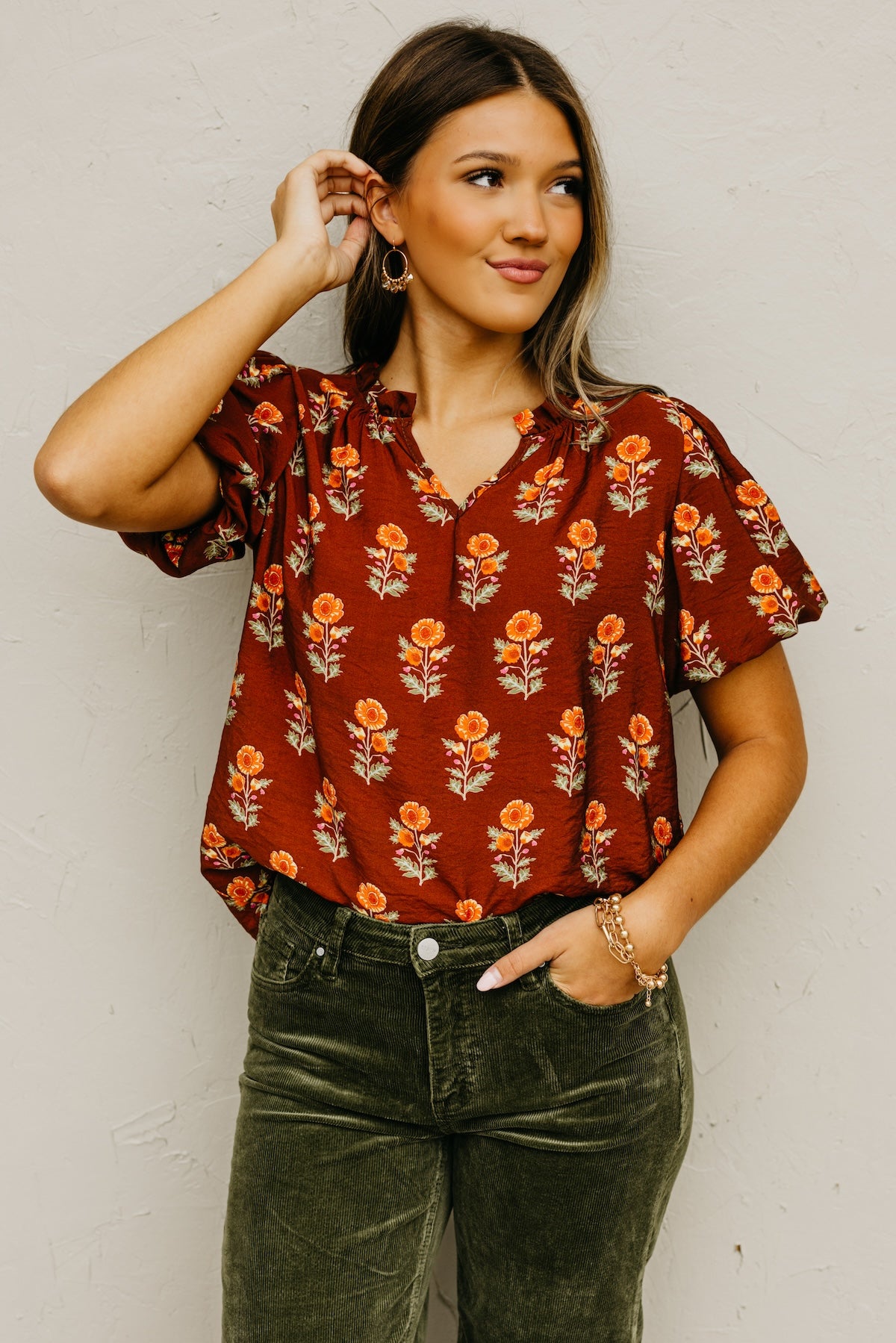 The Gratsgie Floral Woven Blouse
