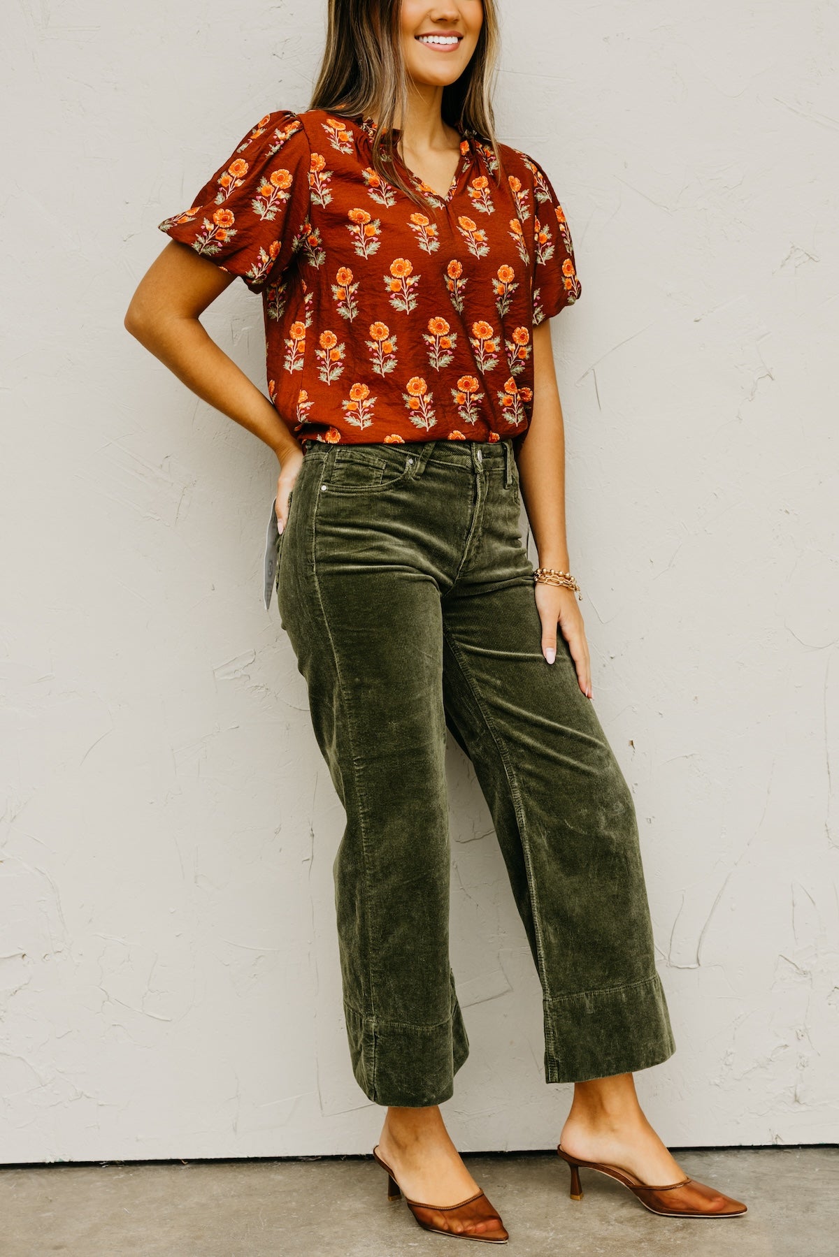 Risen Denim | High Rise Crop Wide Corduroy Pants