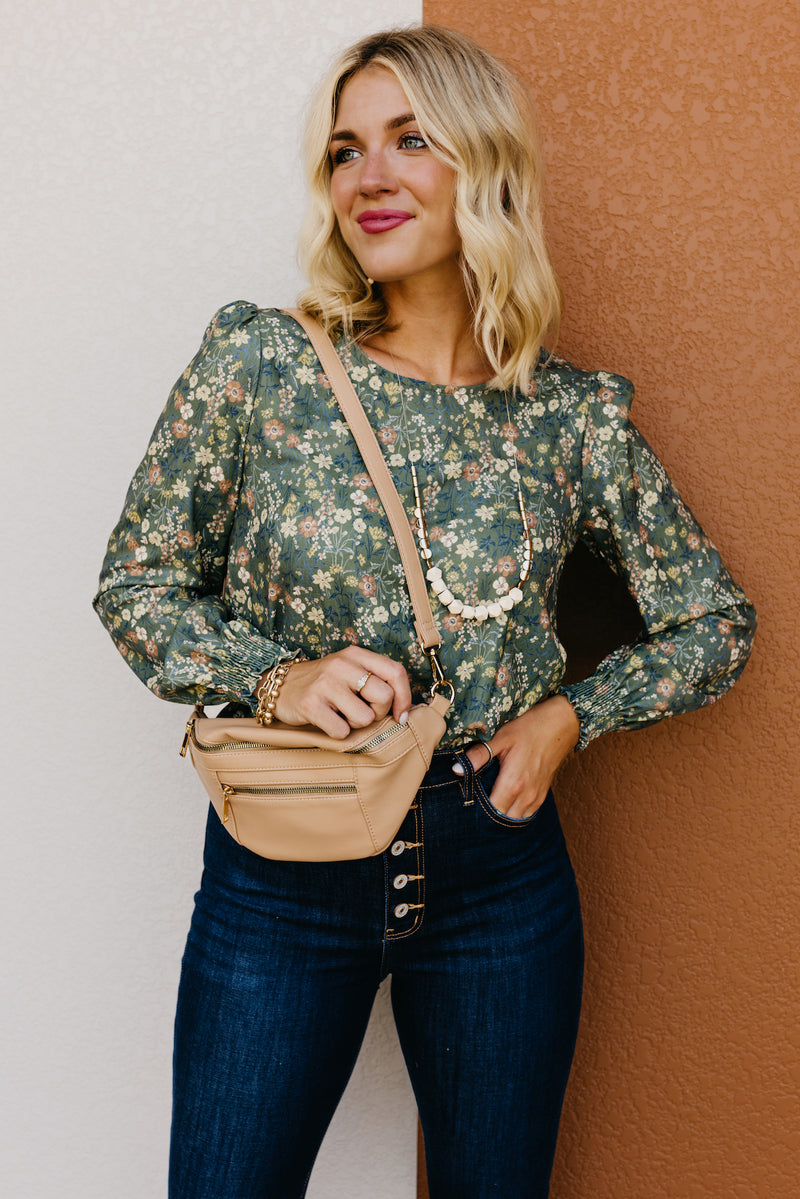The Sonny Floral Cinched Sleeve Blouse