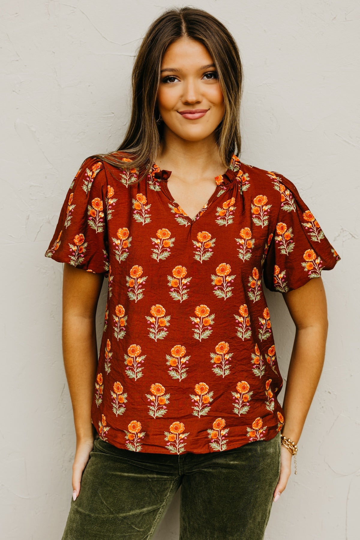 The Gratsgie Floral Woven Blouse