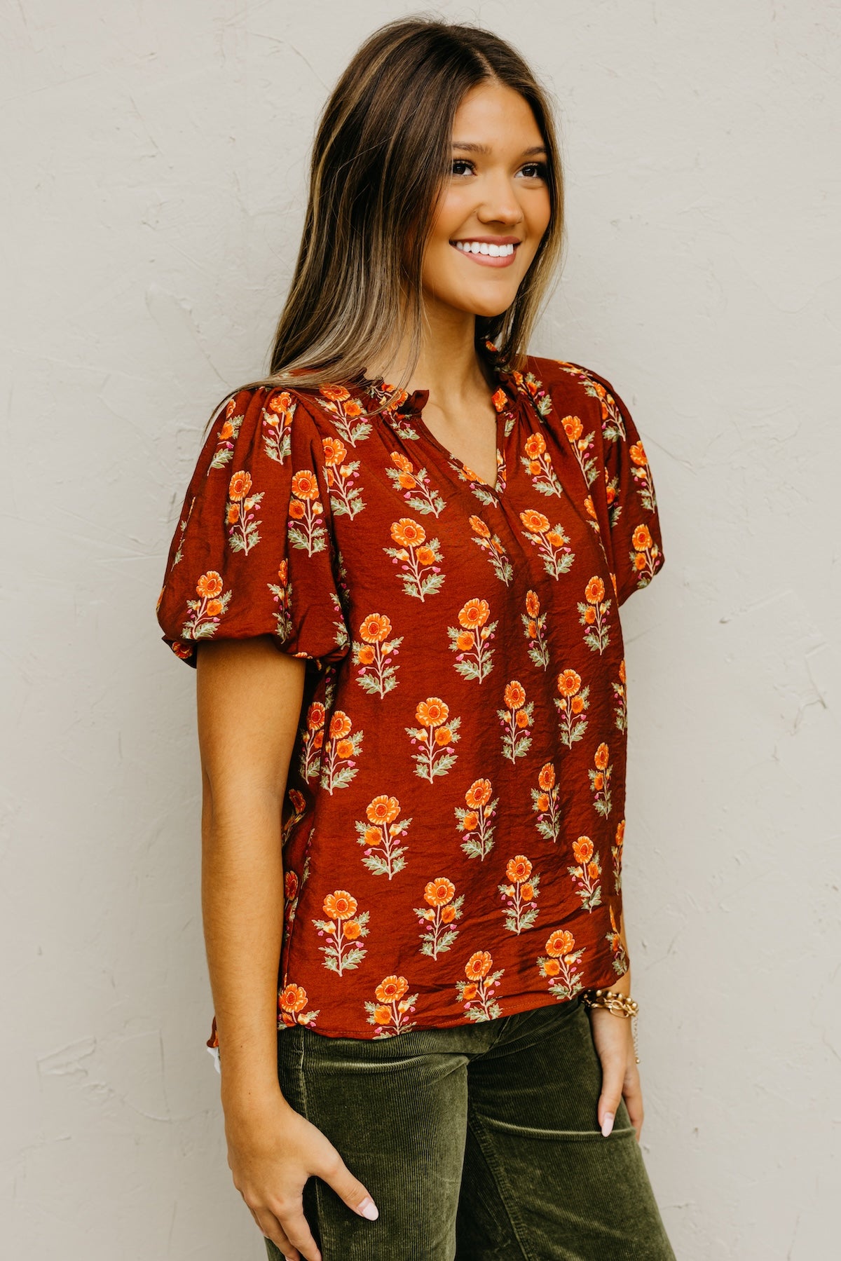 The Gratsgie Floral Woven Blouse