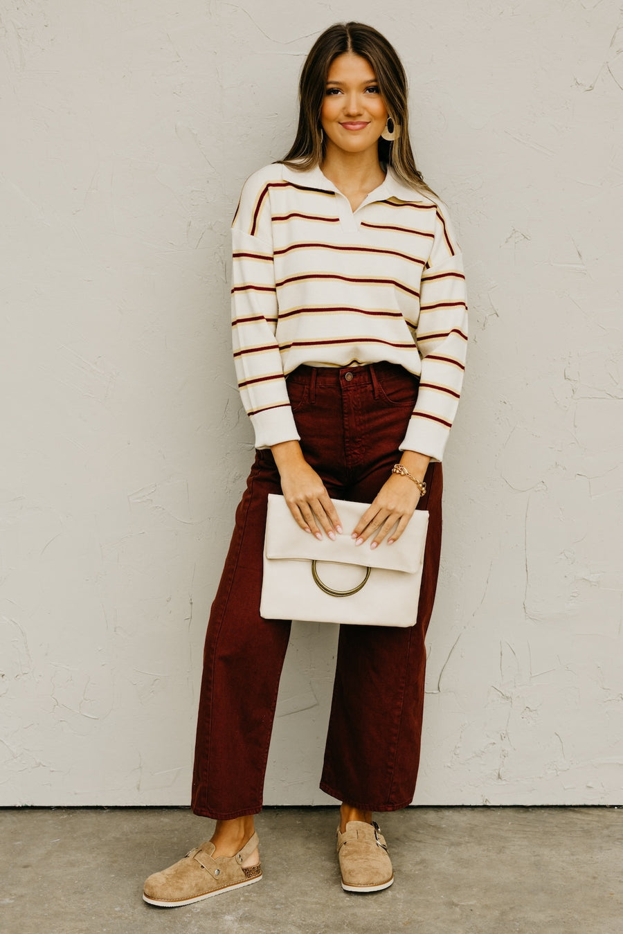 The Mindee Polo Collared Stripe Sweater