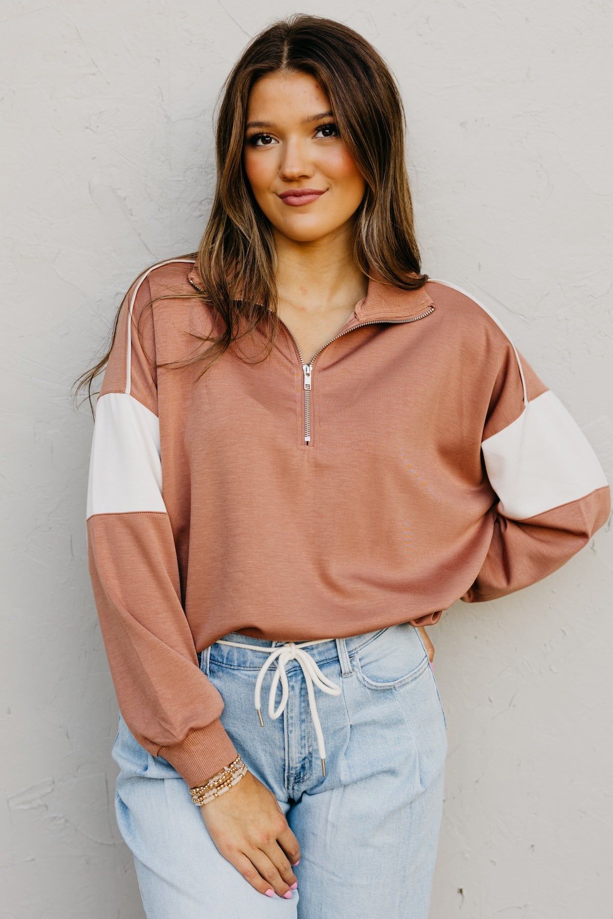 The Kora Quarter Zip Knit Pullover