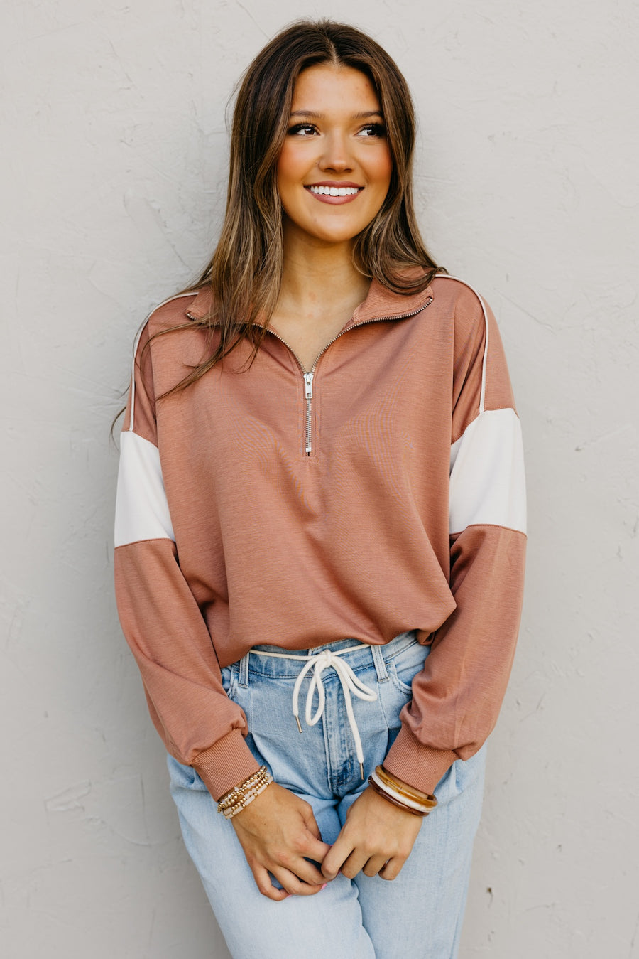 The Kora Quarter Zip Knit Pullover