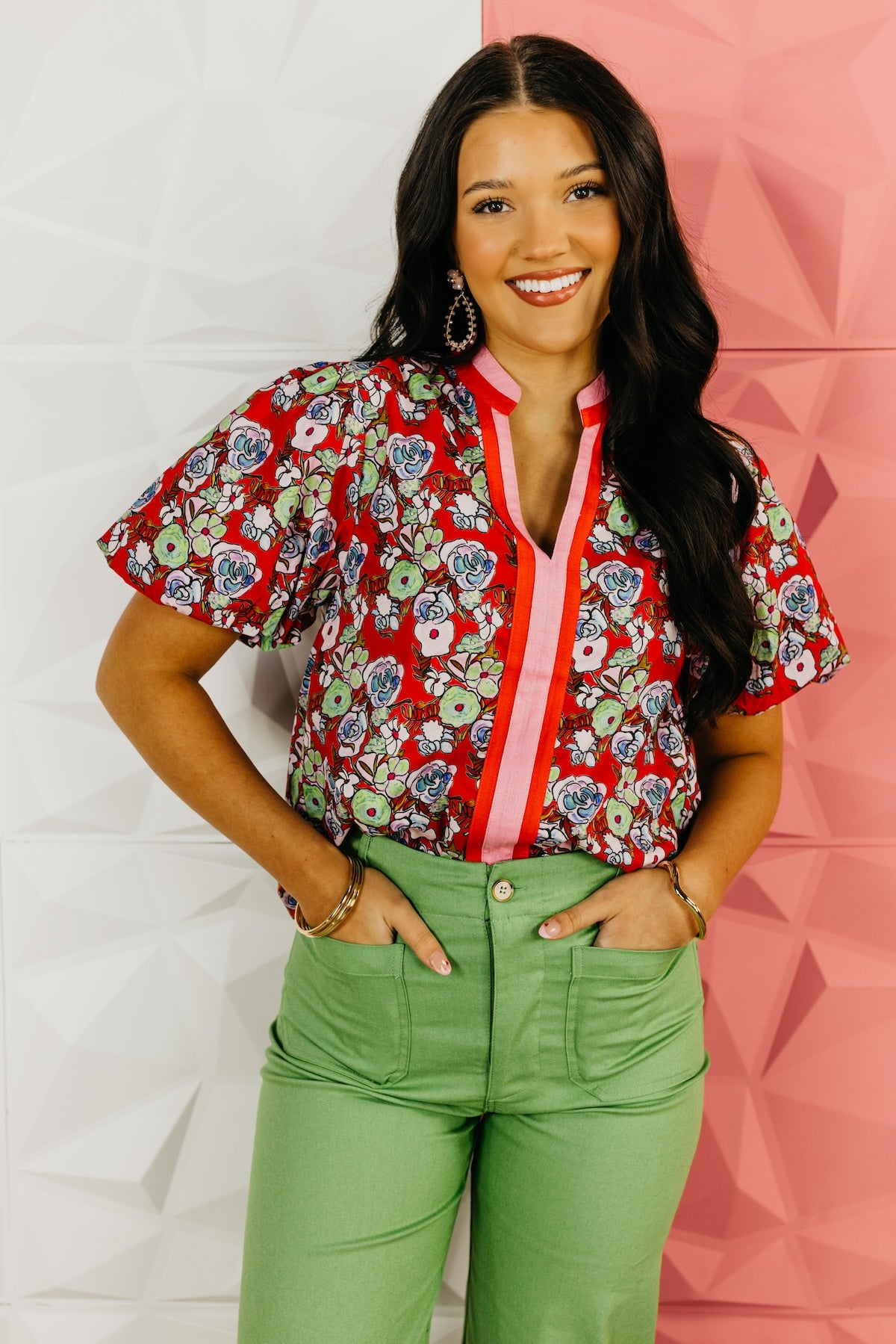 The Lucy Puff Sleeve Floral Top