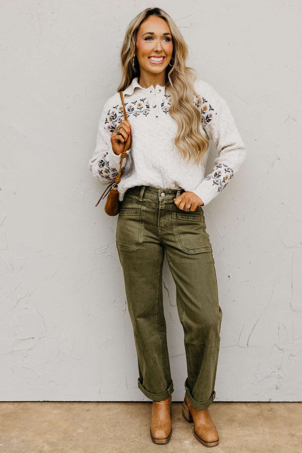 The Brodie Floral Collared Sweater