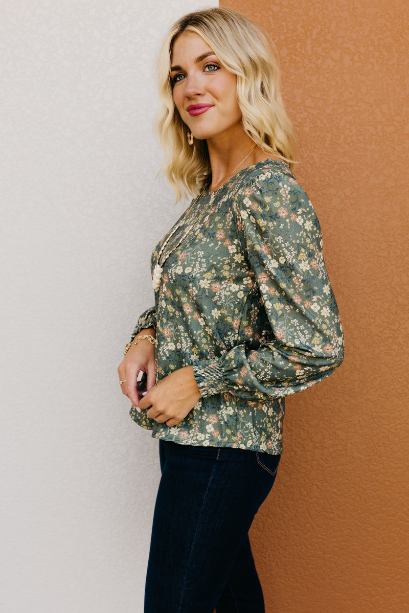 The Sonny Floral Cinched Sleeve Blouse