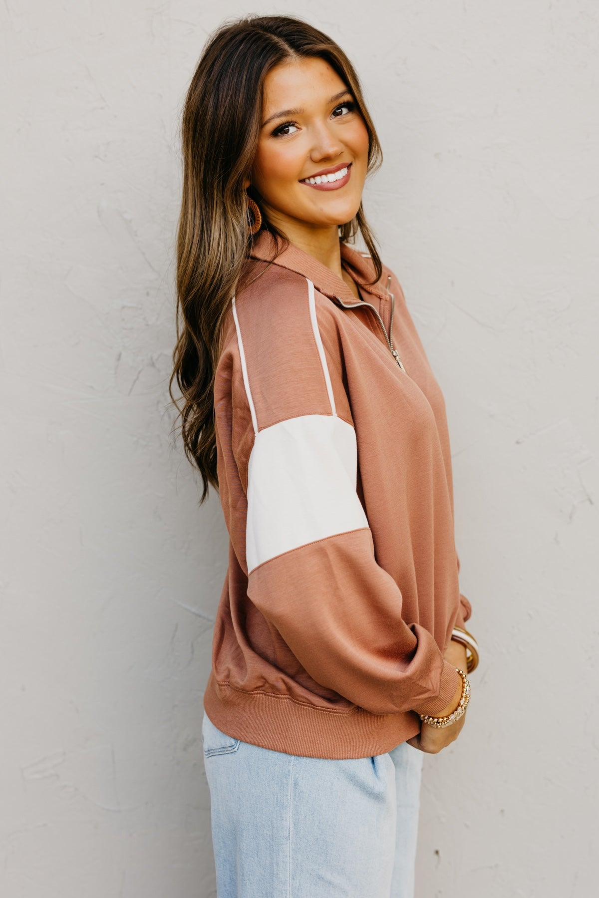 The Kora Quarter Zip Knit Pullover