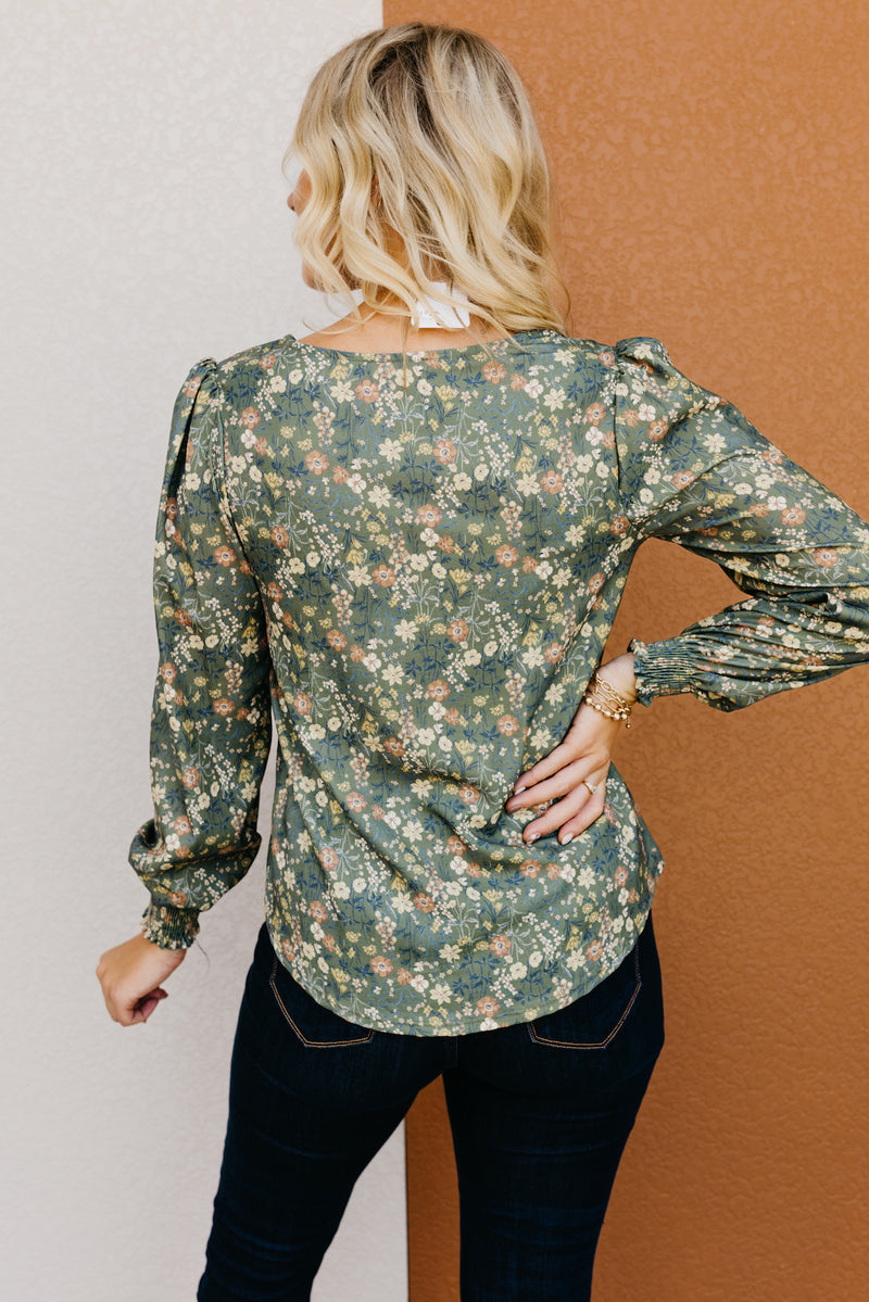 The Sonny Floral Cinched Sleeve Blouse