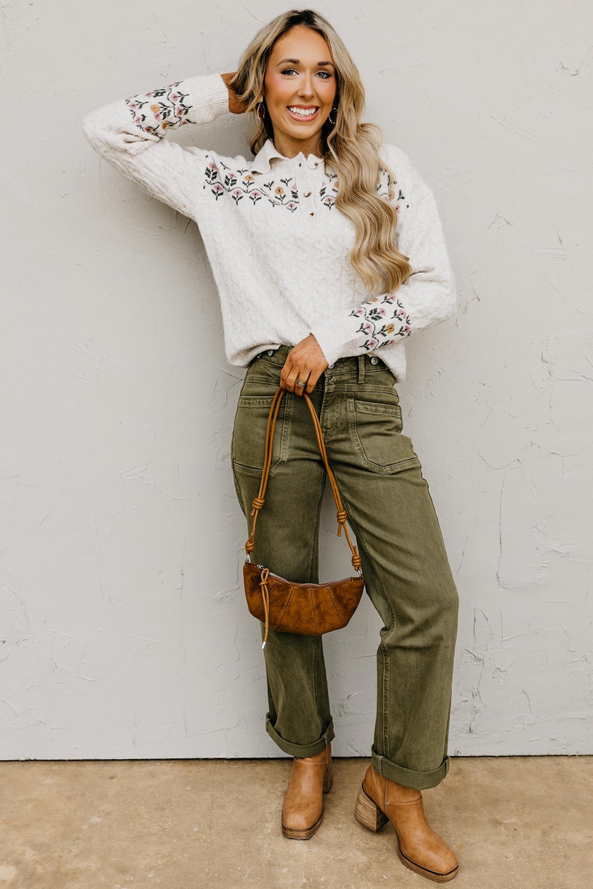 The Brodie Floral Collared Sweater