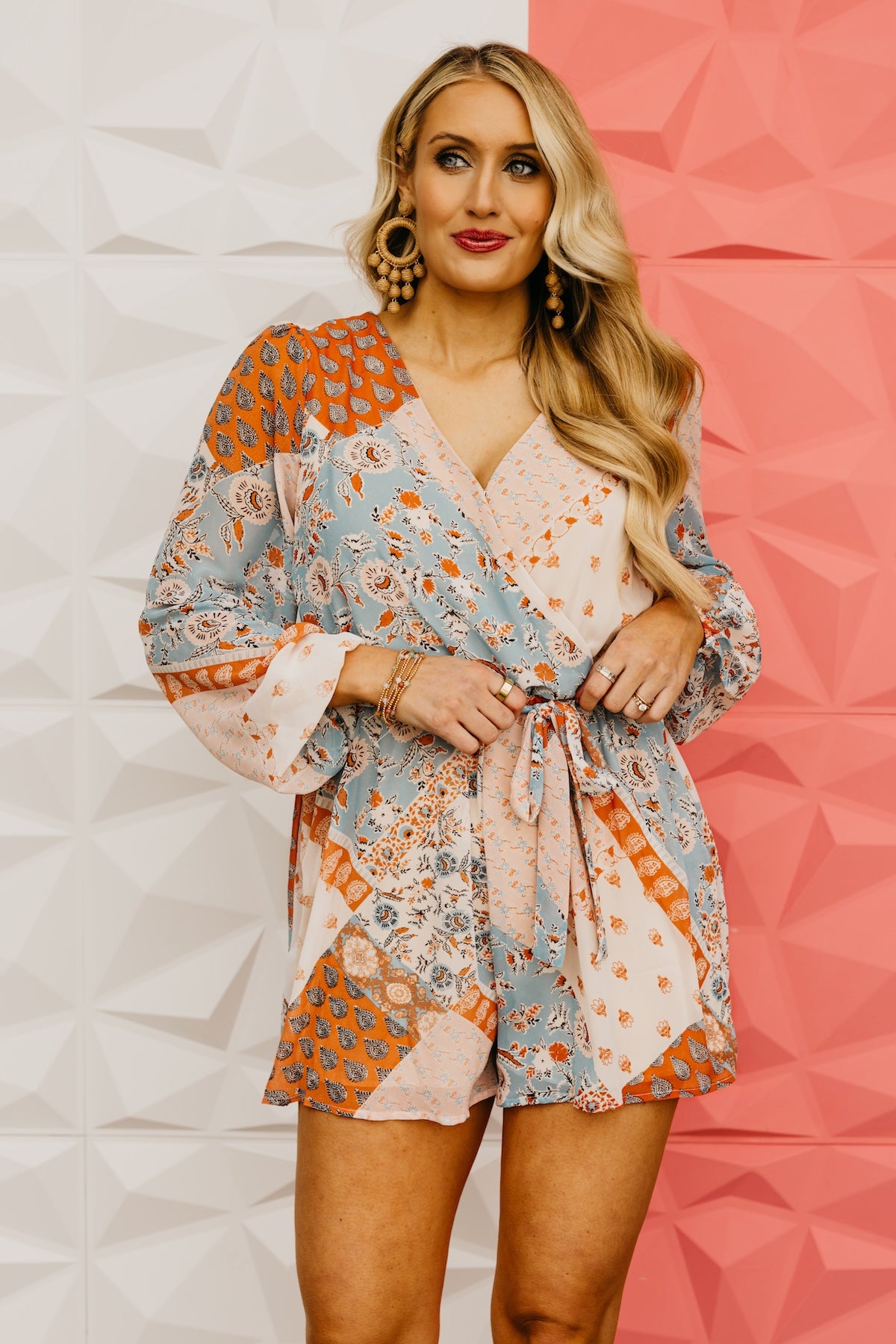 The Chaya Floral Tie Waist Romper