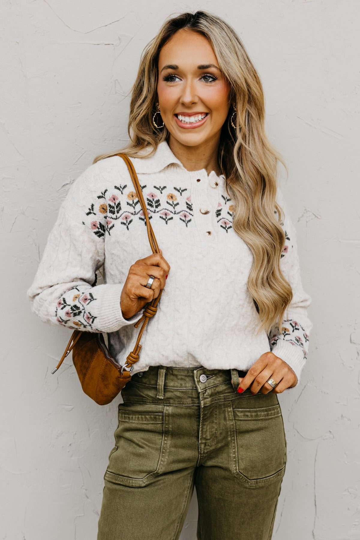 The Brodie Floral Collared Sweater