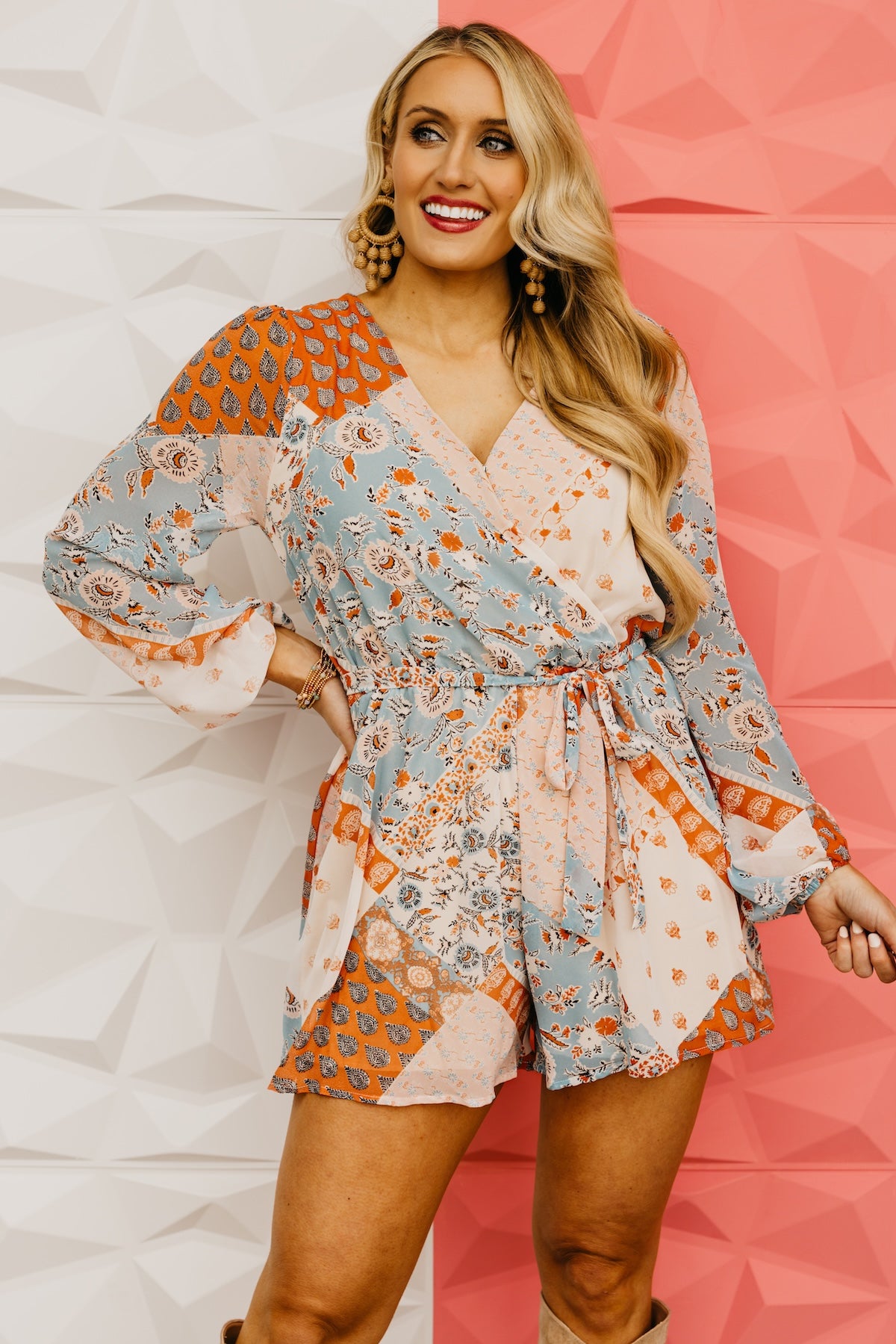 The Chaya Floral Tie Waist Romper