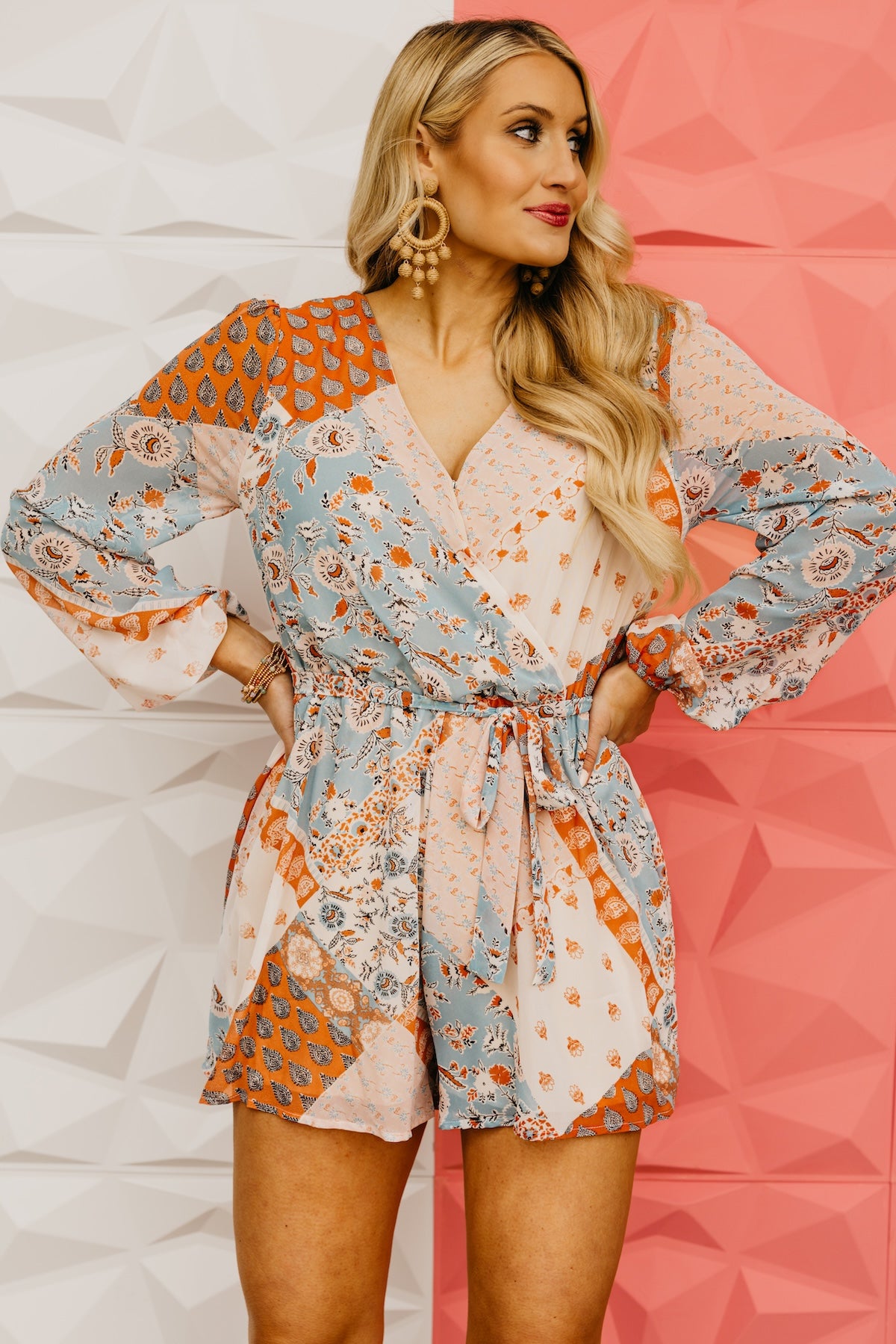 The Chaya Floral Tie Waist Romper
