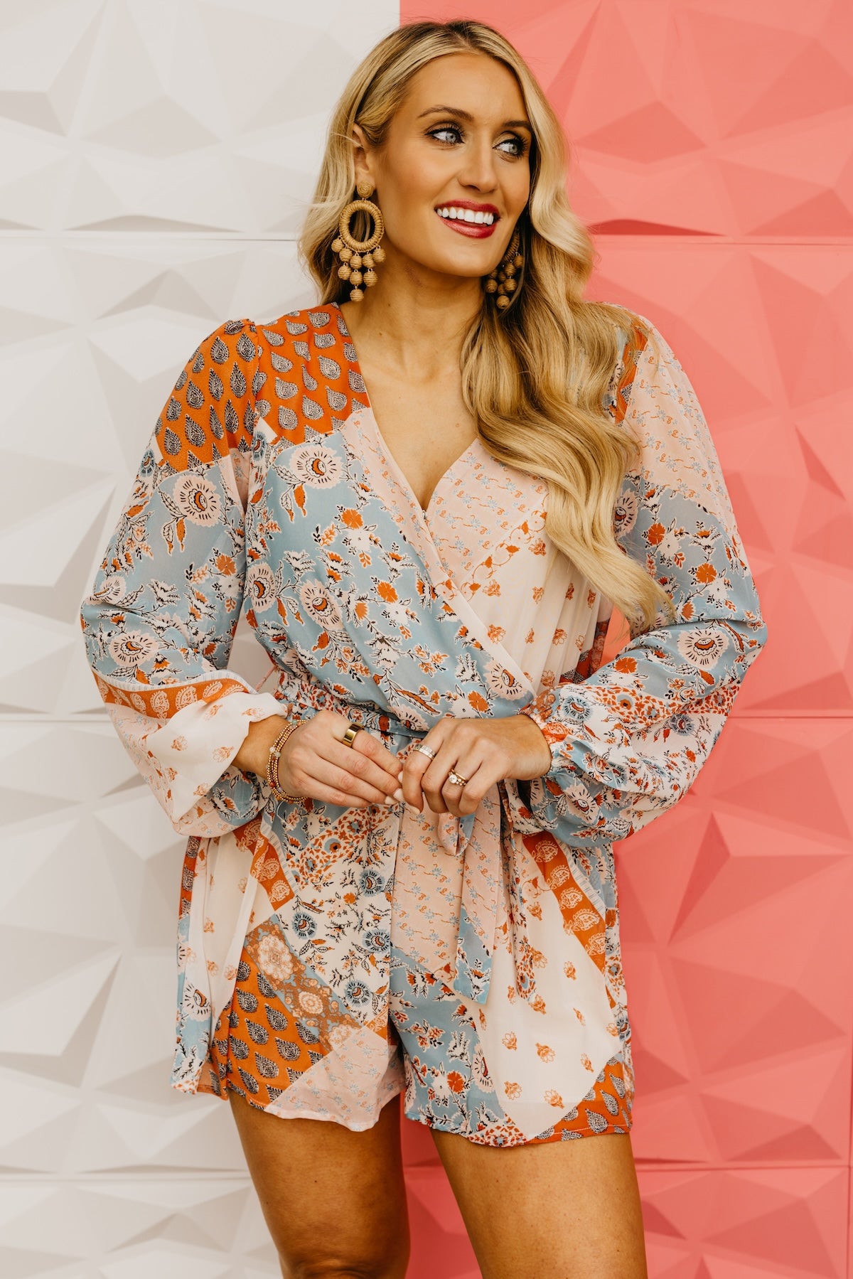 The Chaya Floral Tie Waist Romper