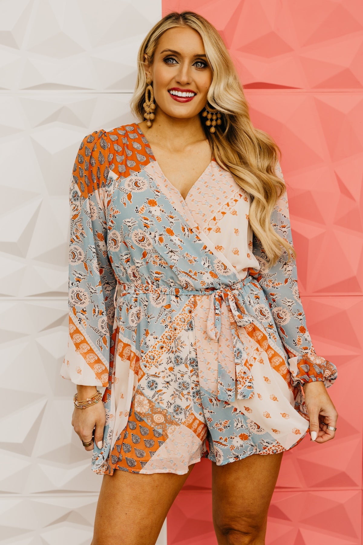 The Chaya Floral Tie Waist Romper