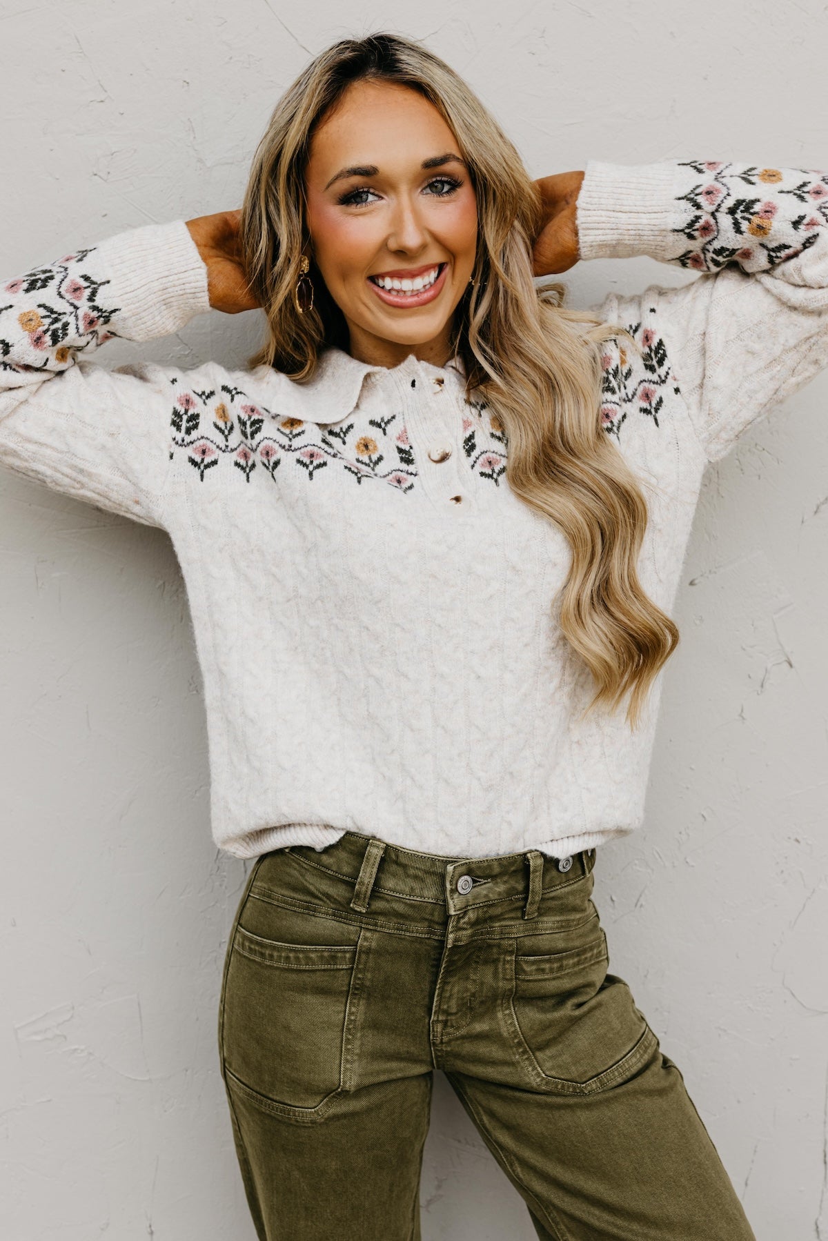 The Brodie Floral Collared Sweater