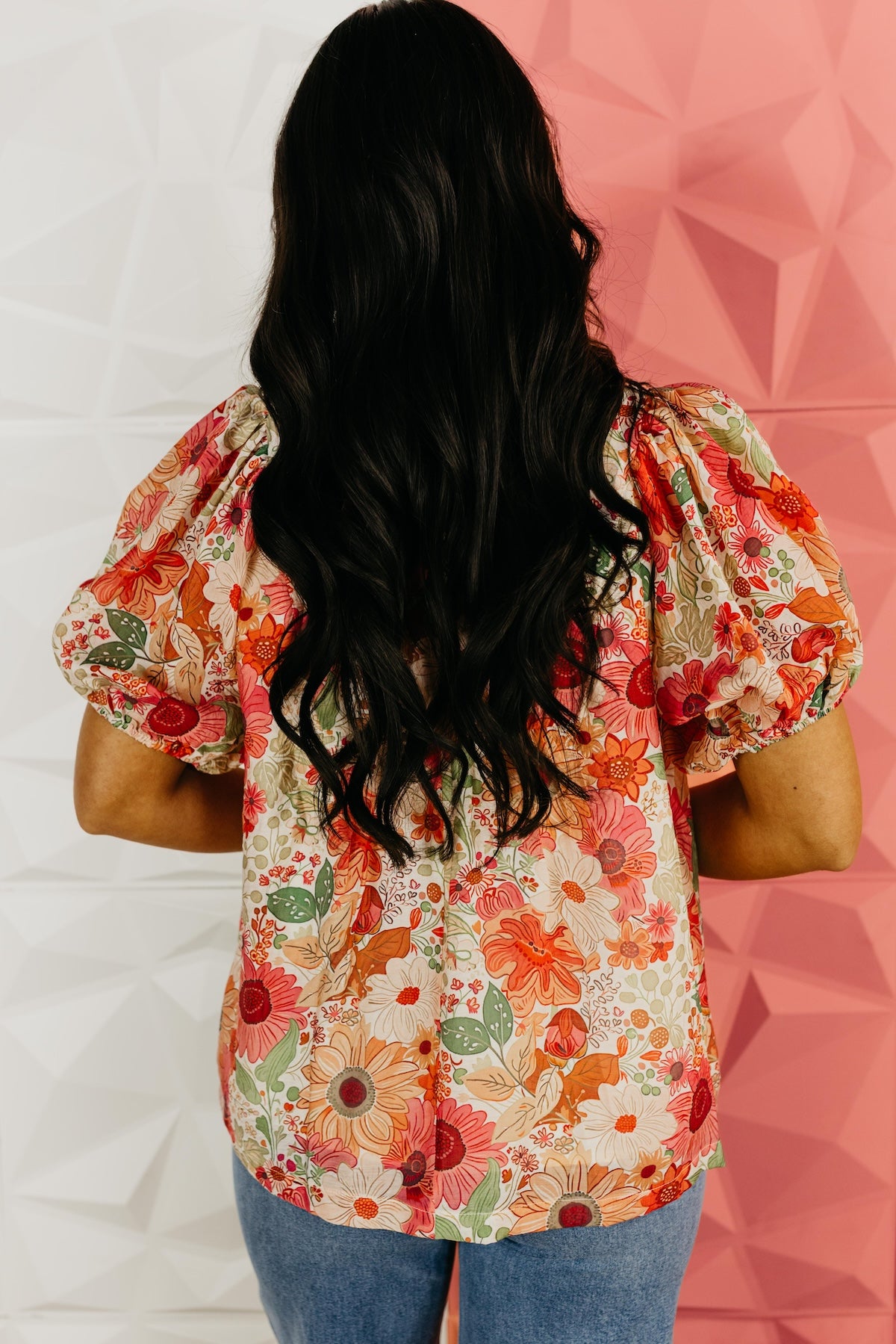 The Caleb Floral Lace Trim Blouse