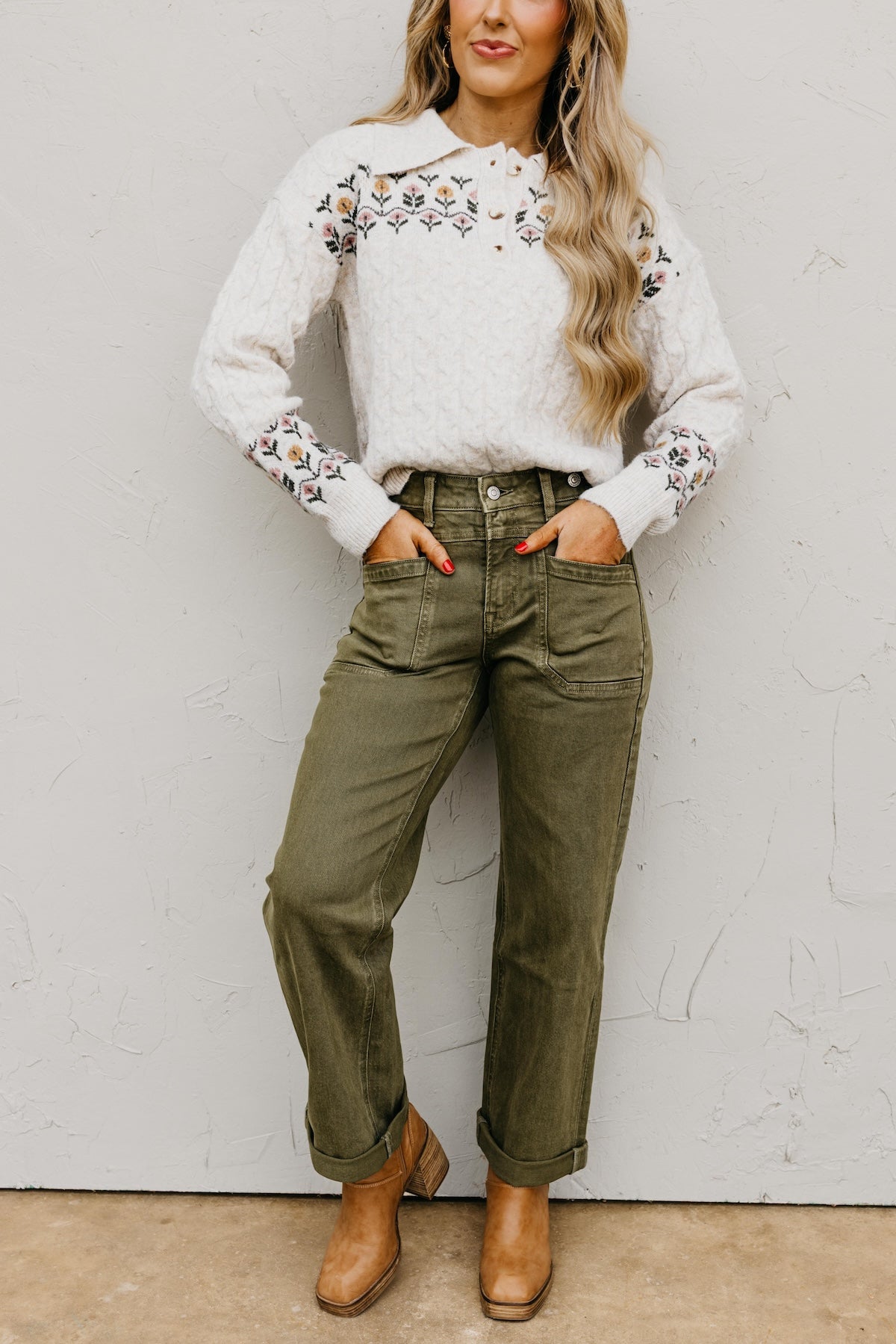 Flying Monkey | High Rise Slim Wide Leg Tab Denim