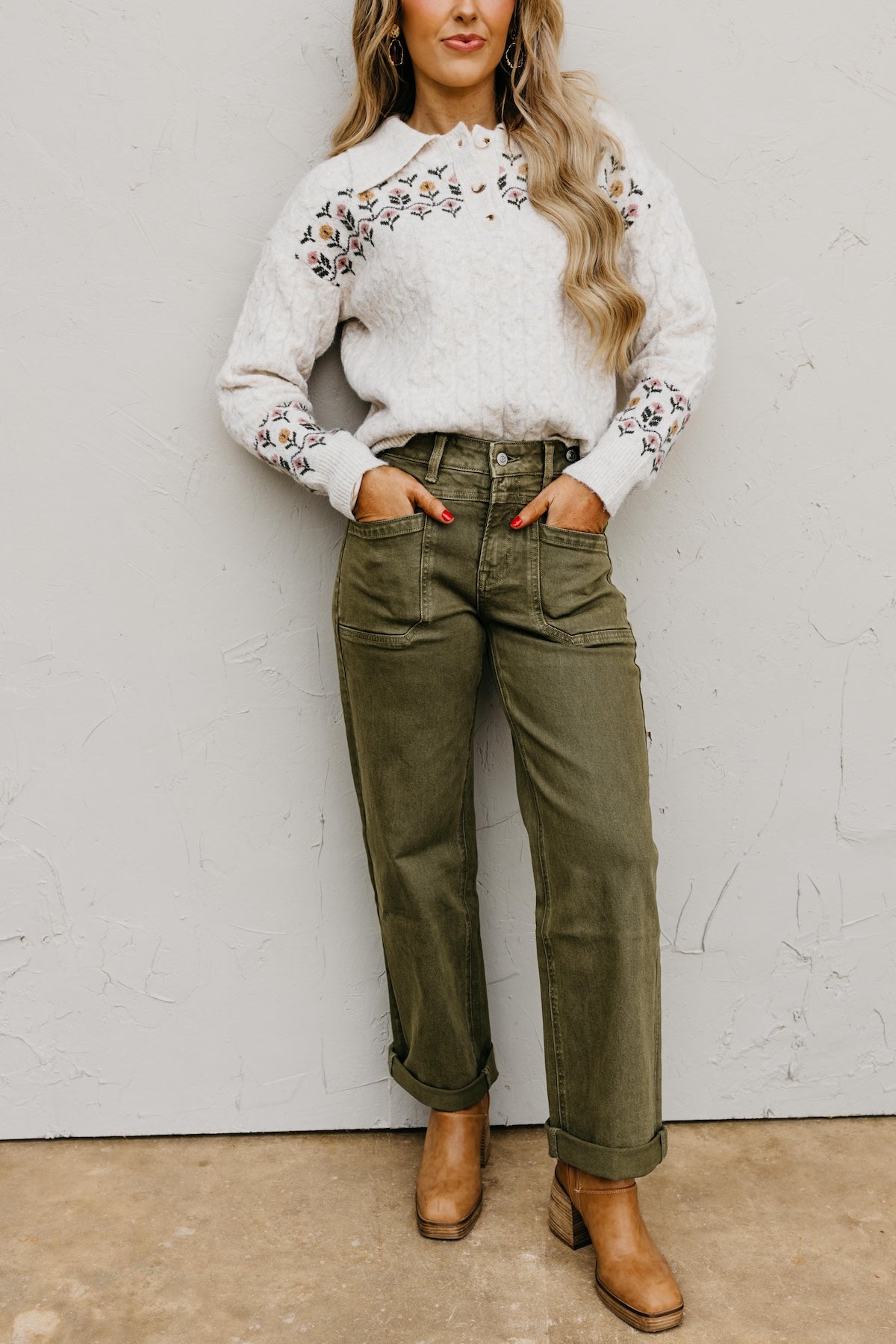 Flying Monkey | High Rise Slim Wide Leg Tab Denim