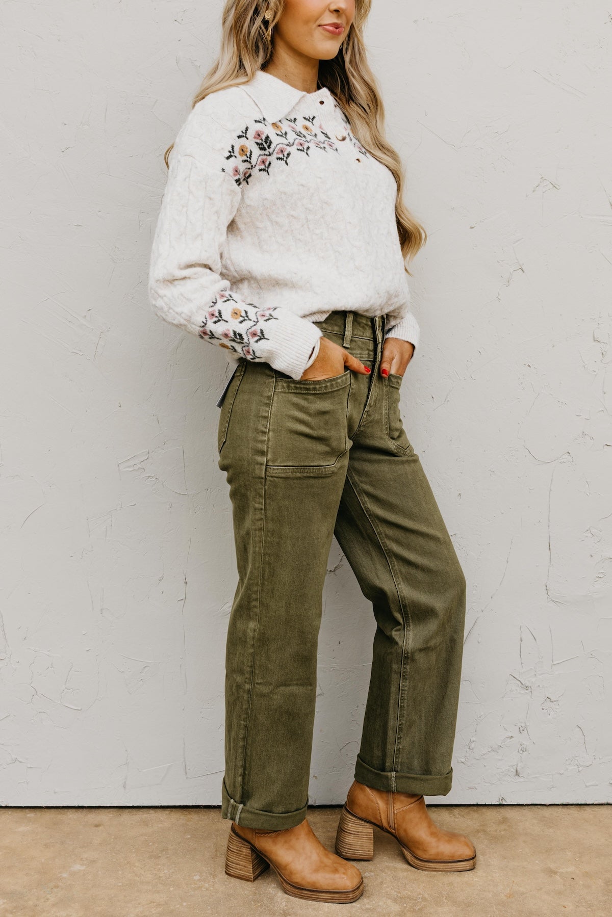 Flying Monkey | High Rise Slim Wide Leg Tab Denim