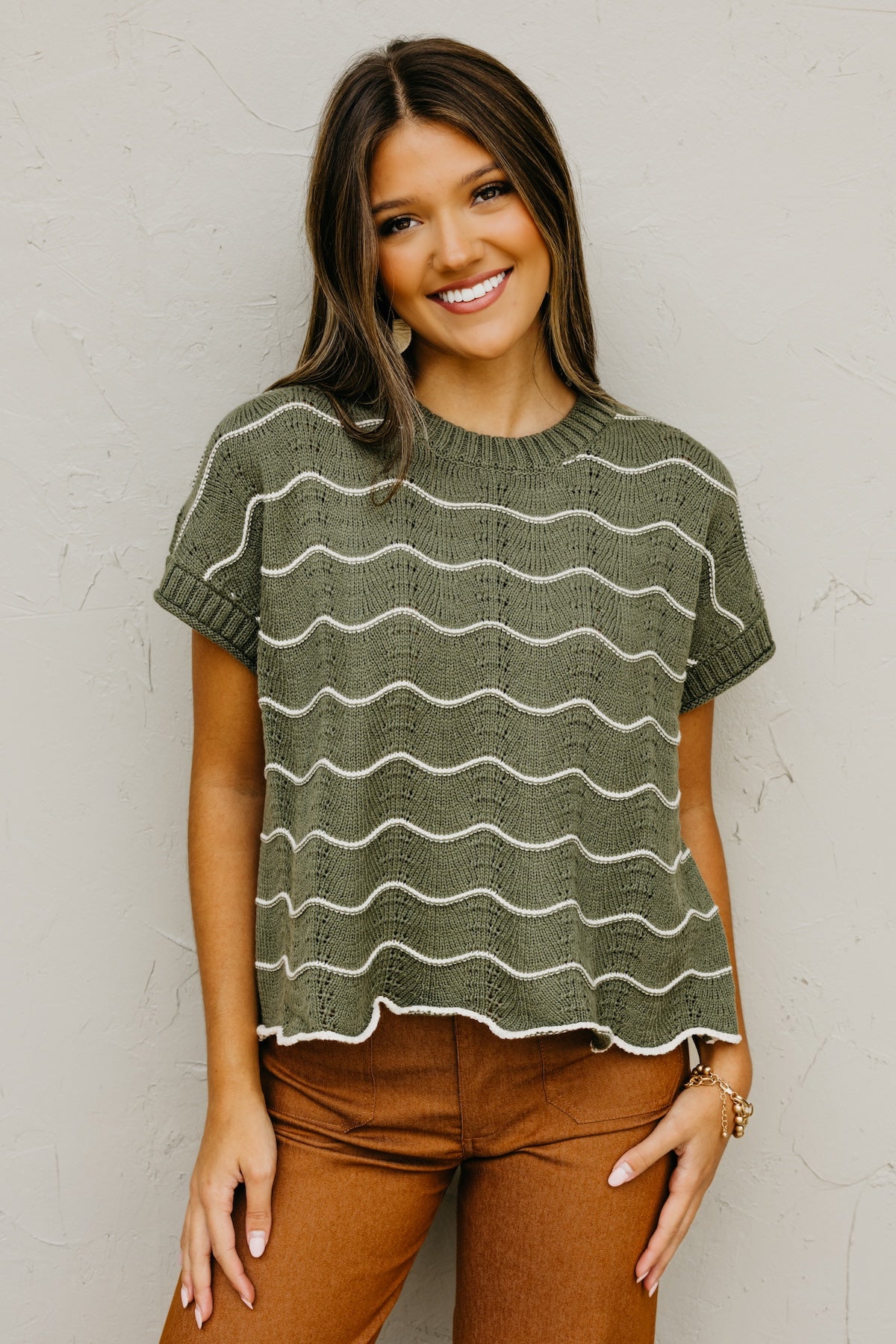 The Maddie Scalloped Sweater Top