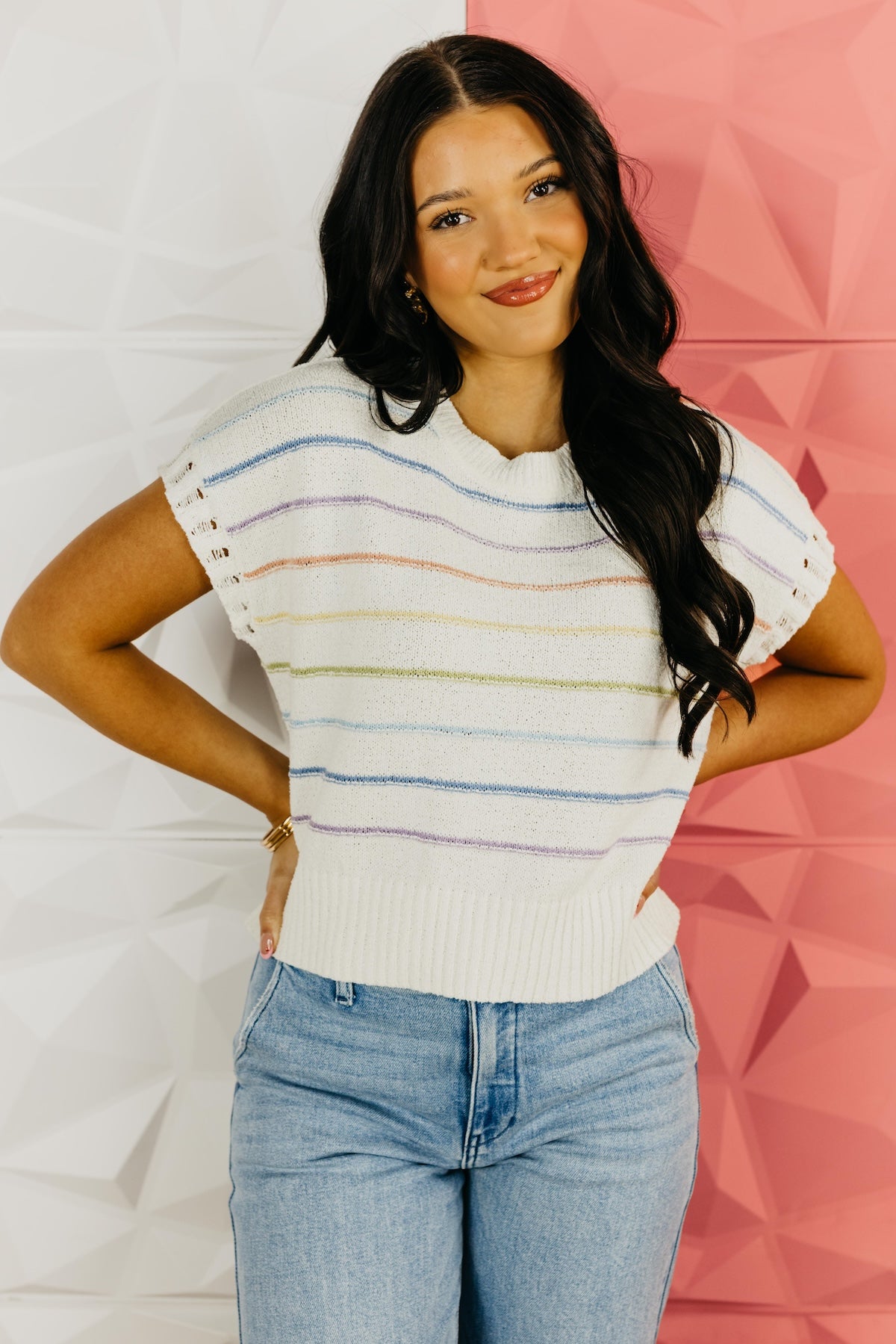 The Krysten Stripe Sleeve Sweater