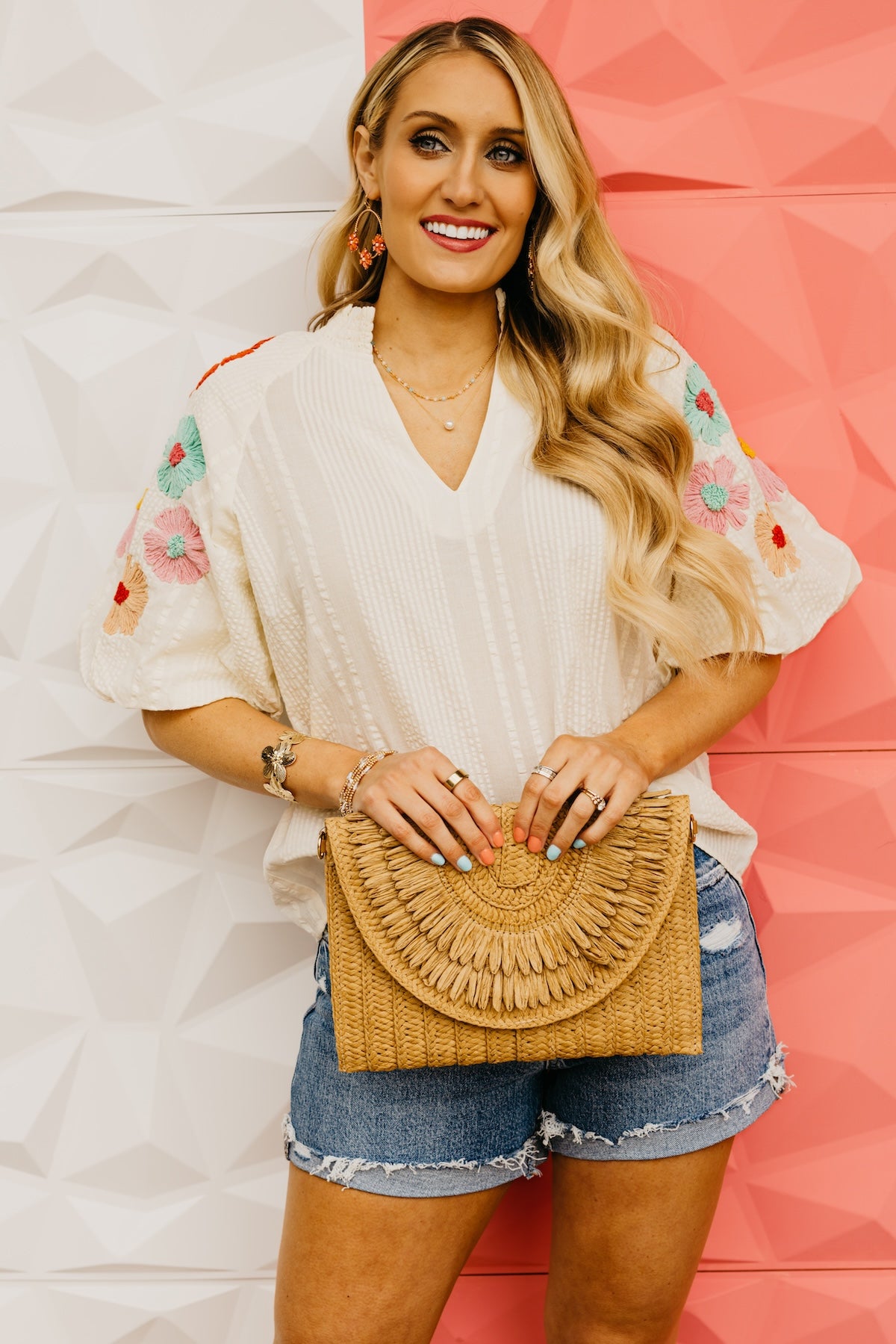 The Willow Floral Embroidered Puff Sleeve Top