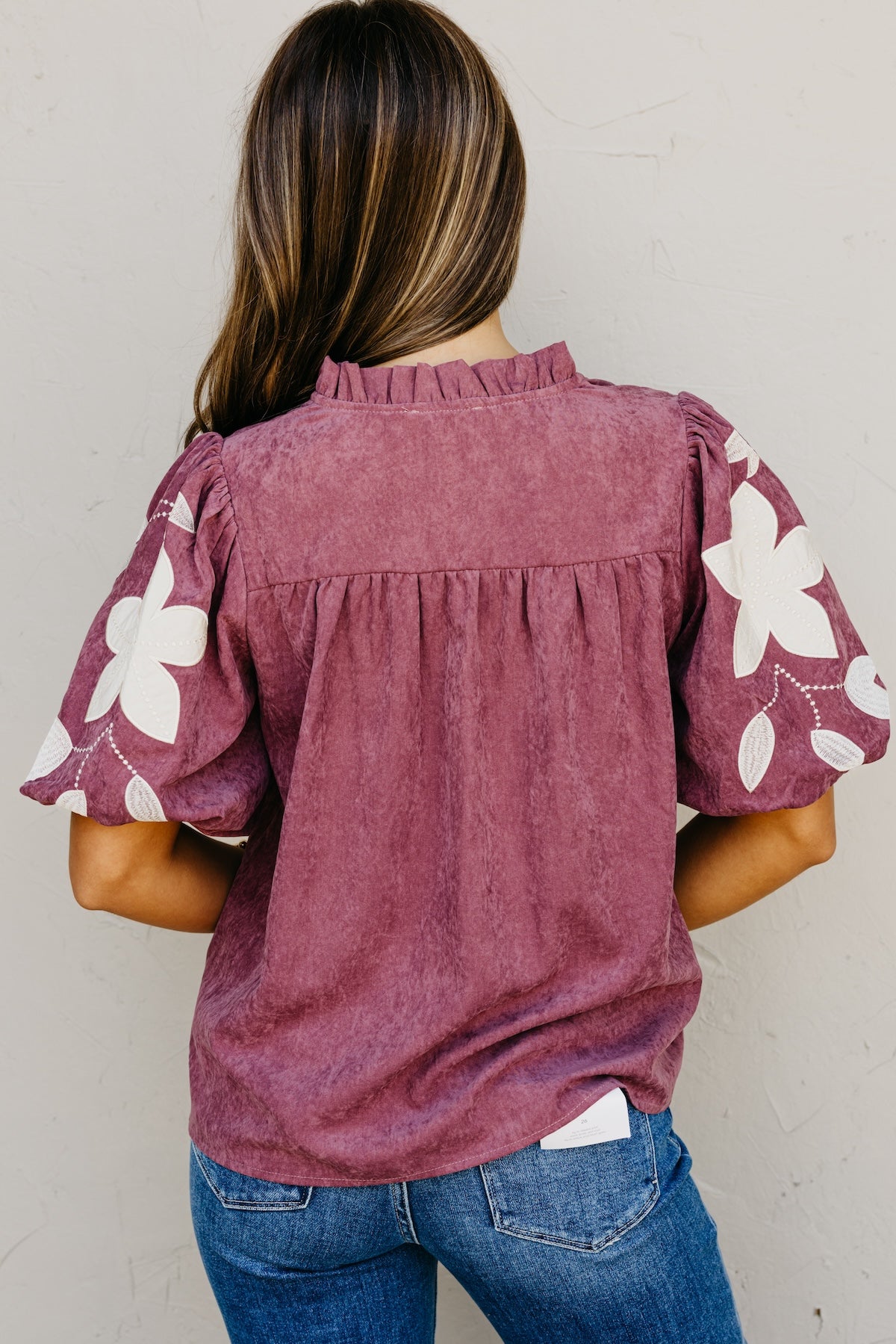 The Terry Floral Felt Embroidered Top