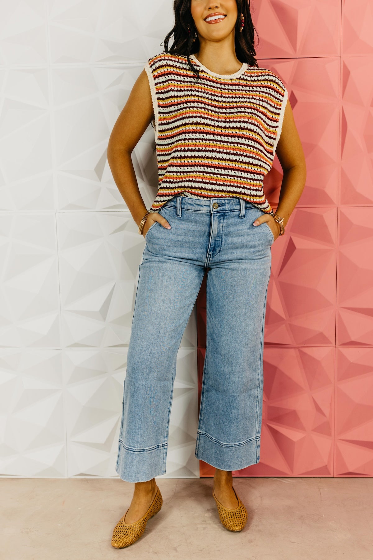 Kan Can Denim | High Rise Cropped Wide Leg Denim