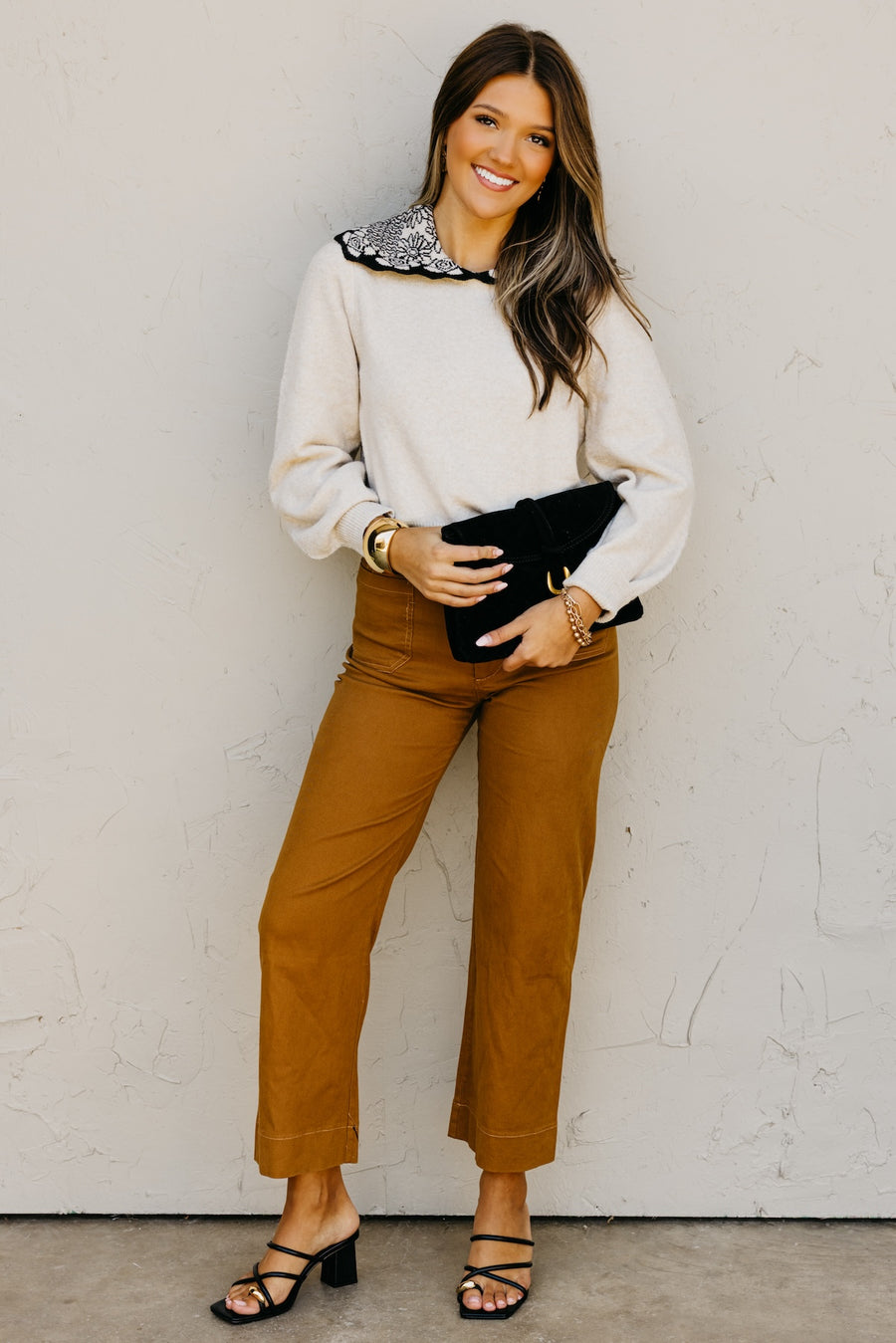 The Cecily Floral Collared Sweater