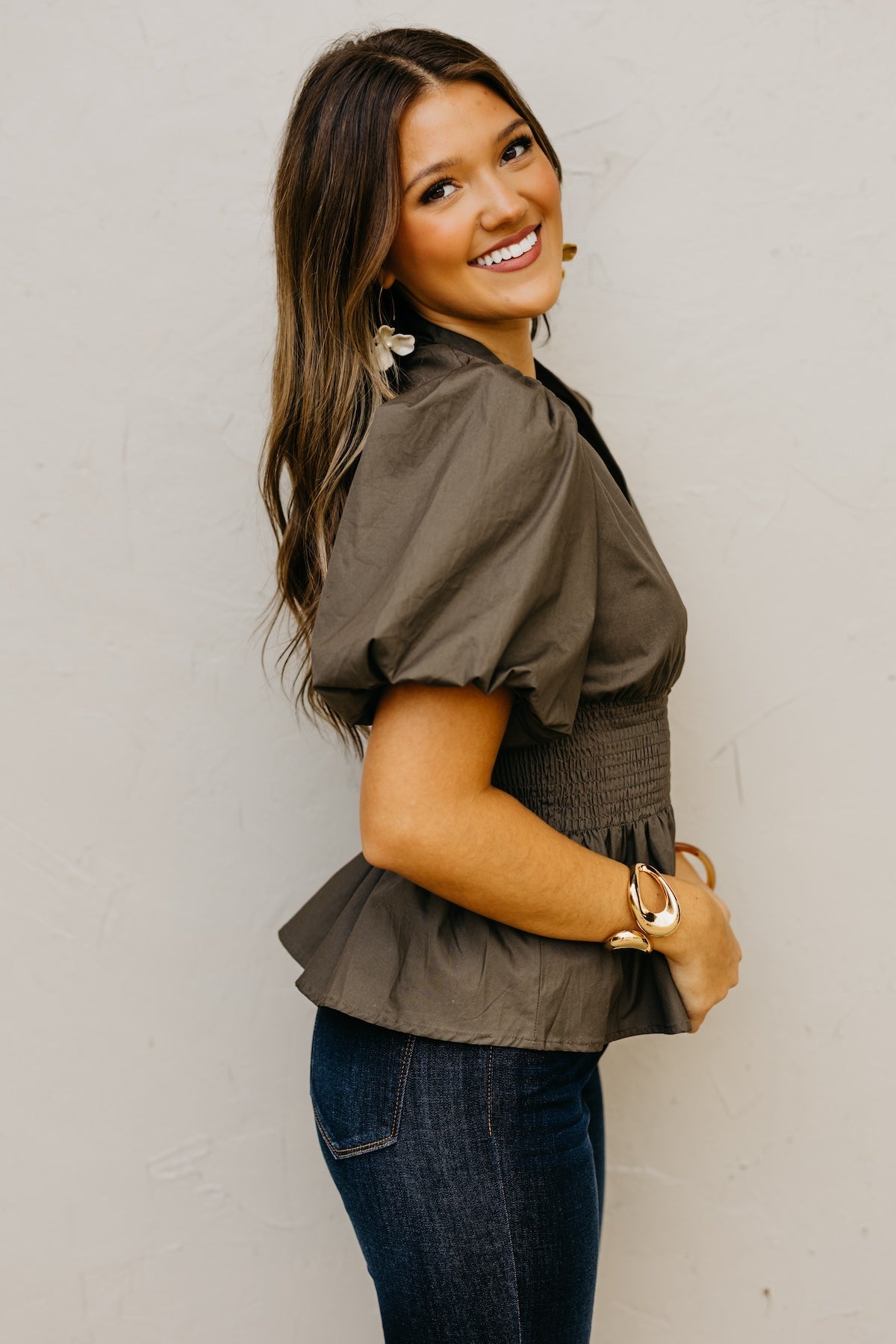 The Maverick Smocked Zip-Front Top