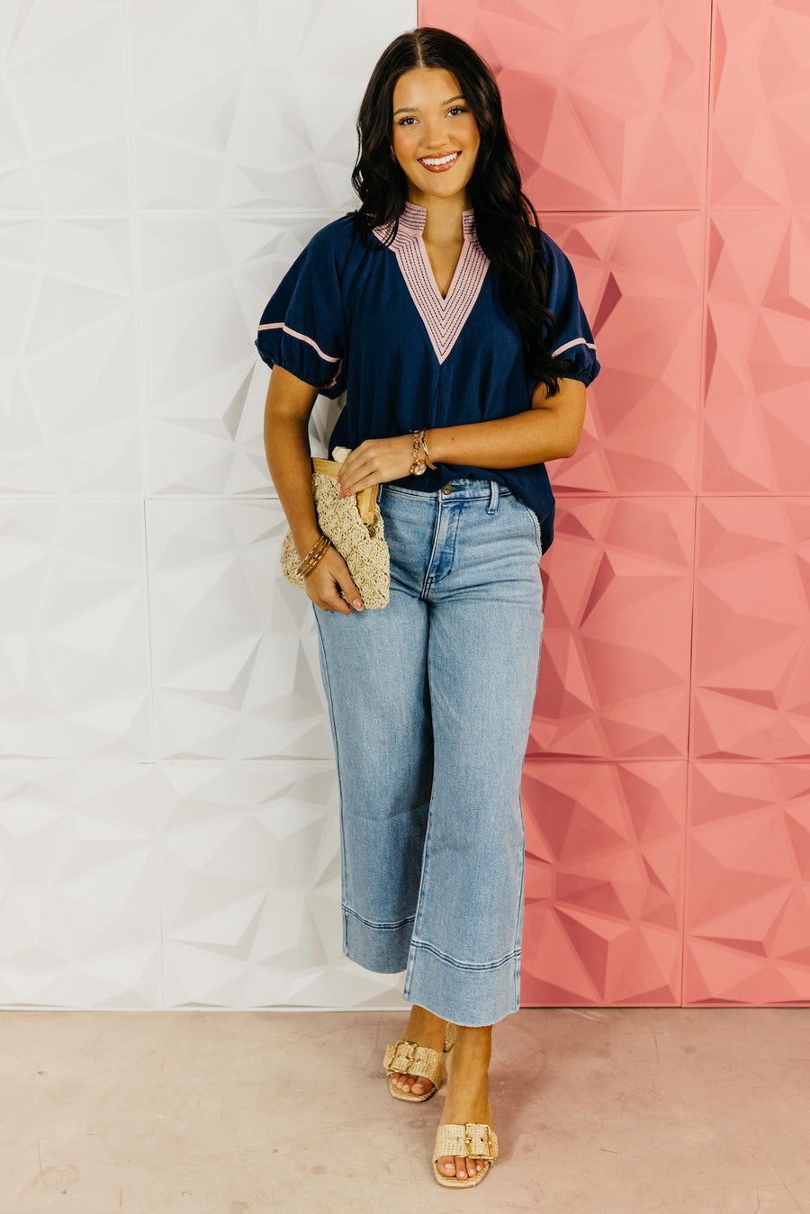 The Charles V Neck Stitched Top