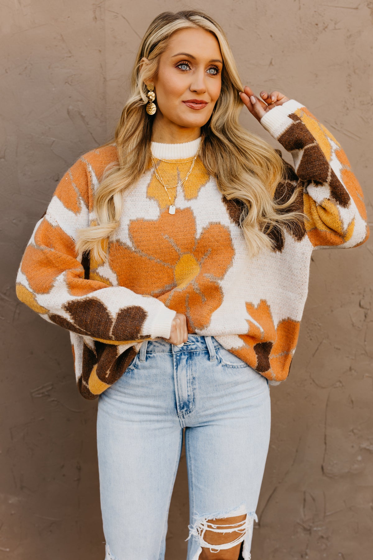 The Keenan Floral Round Neck Sweater - FINAL SALE