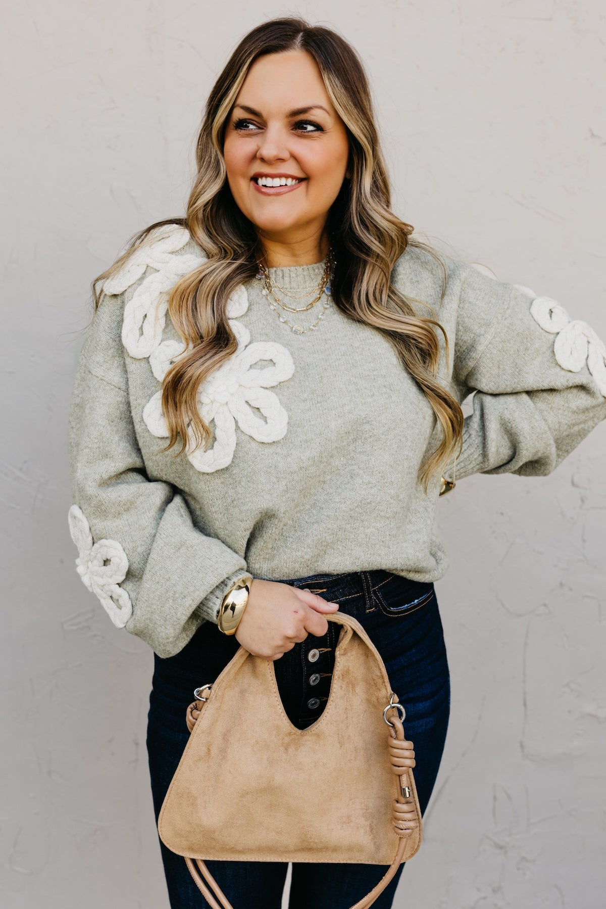 The Yahir Floral Detail Sweater