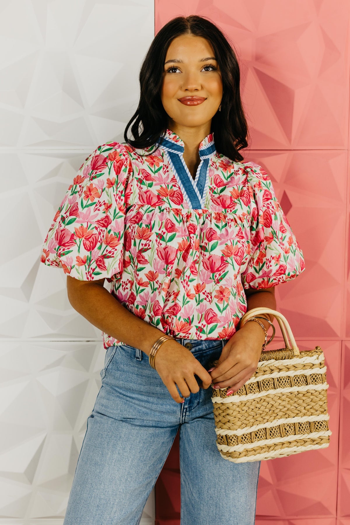 The Maris Floral Woven Top