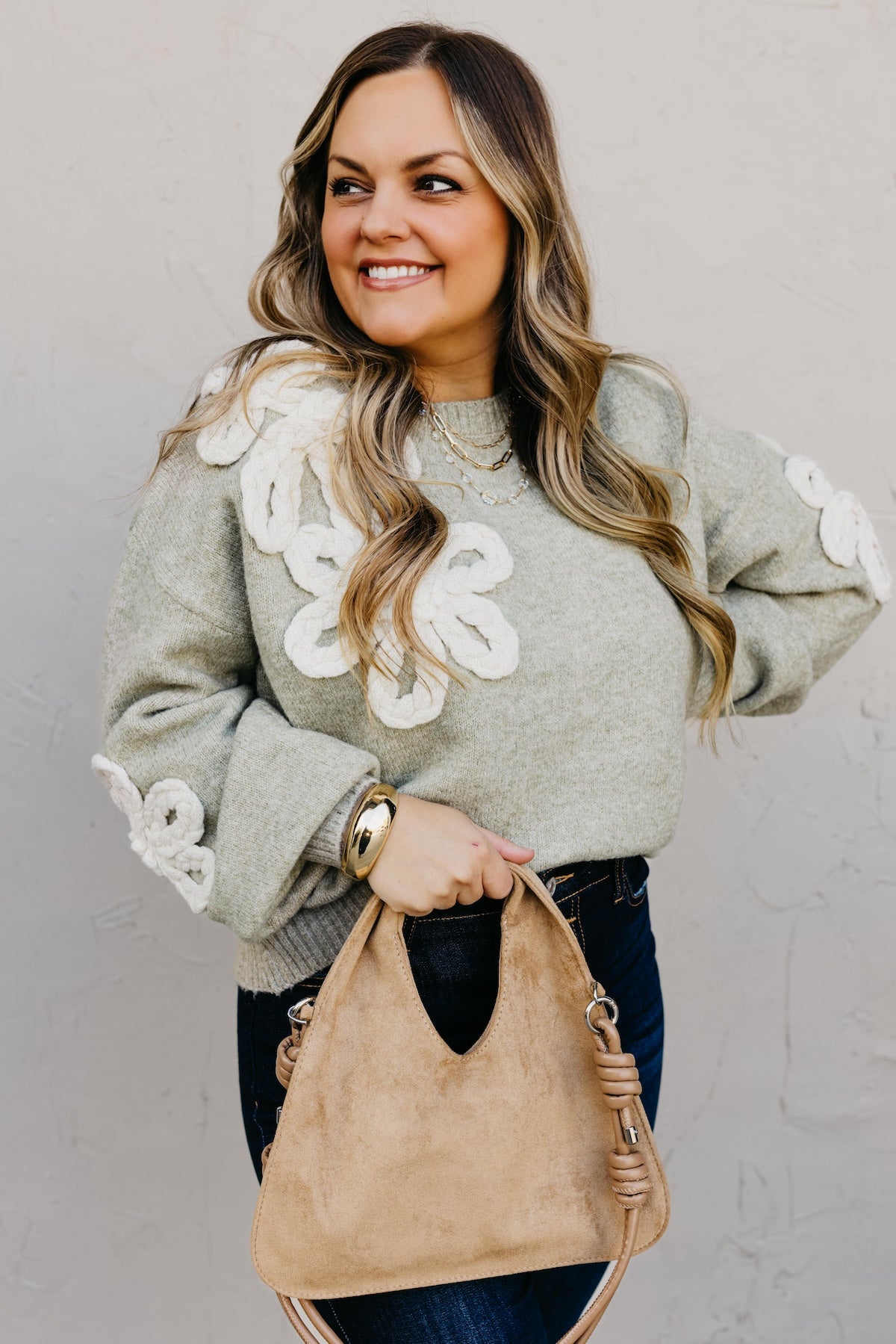 The Yahir Floral Detail Sweater