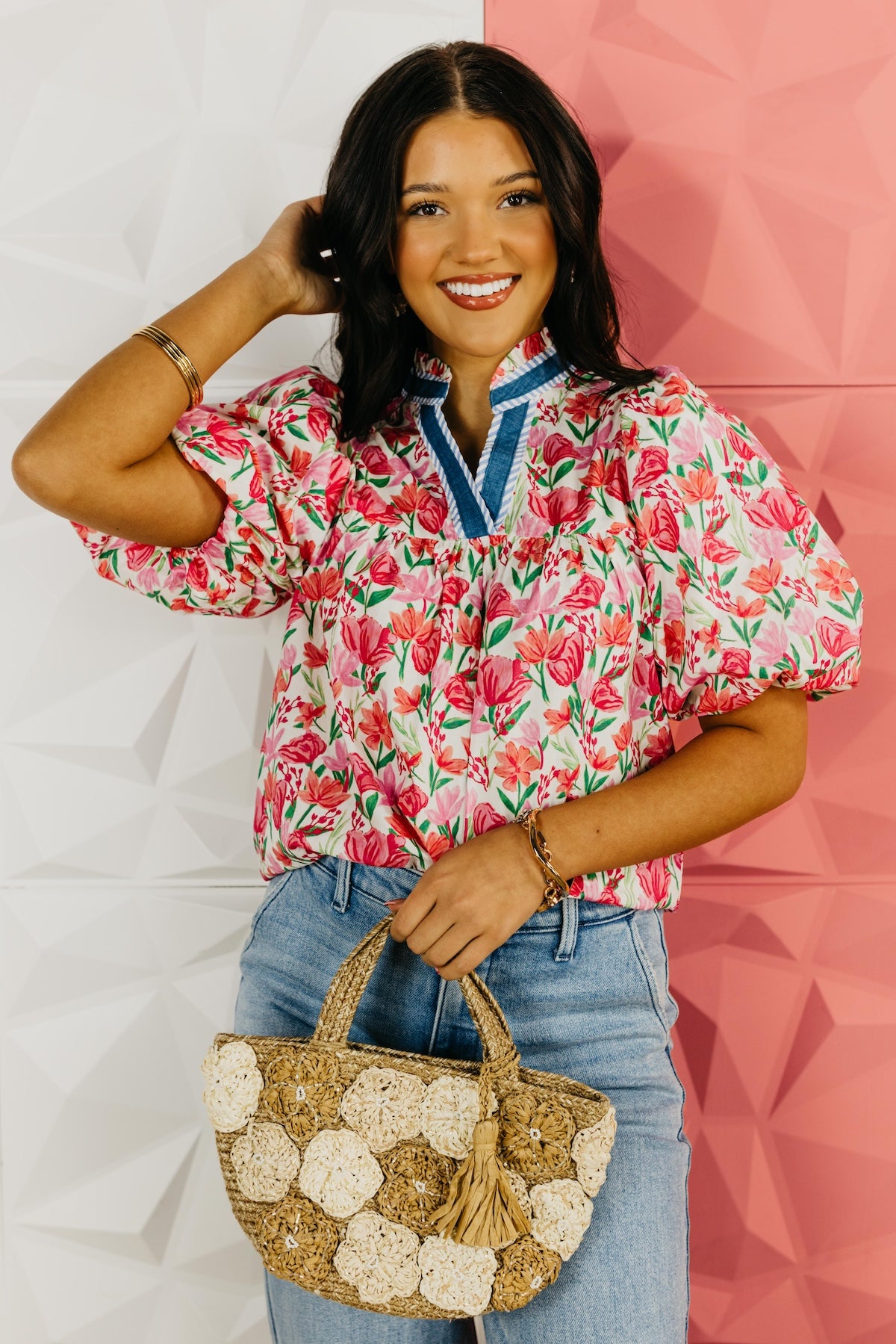 The Maris Floral Woven Top