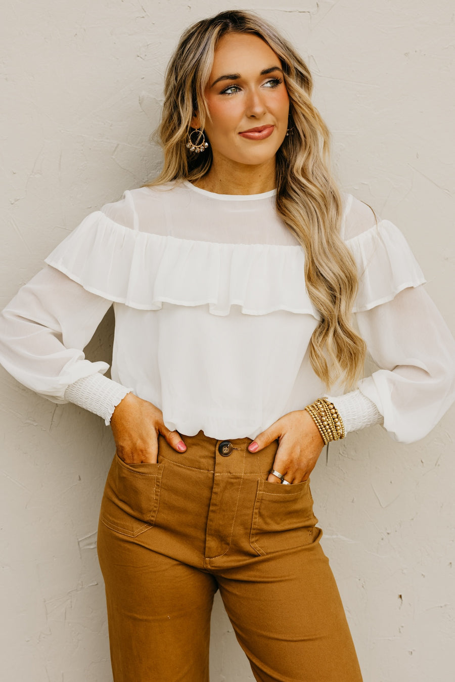 The Aurelia Chiffon Ruffle Blouse