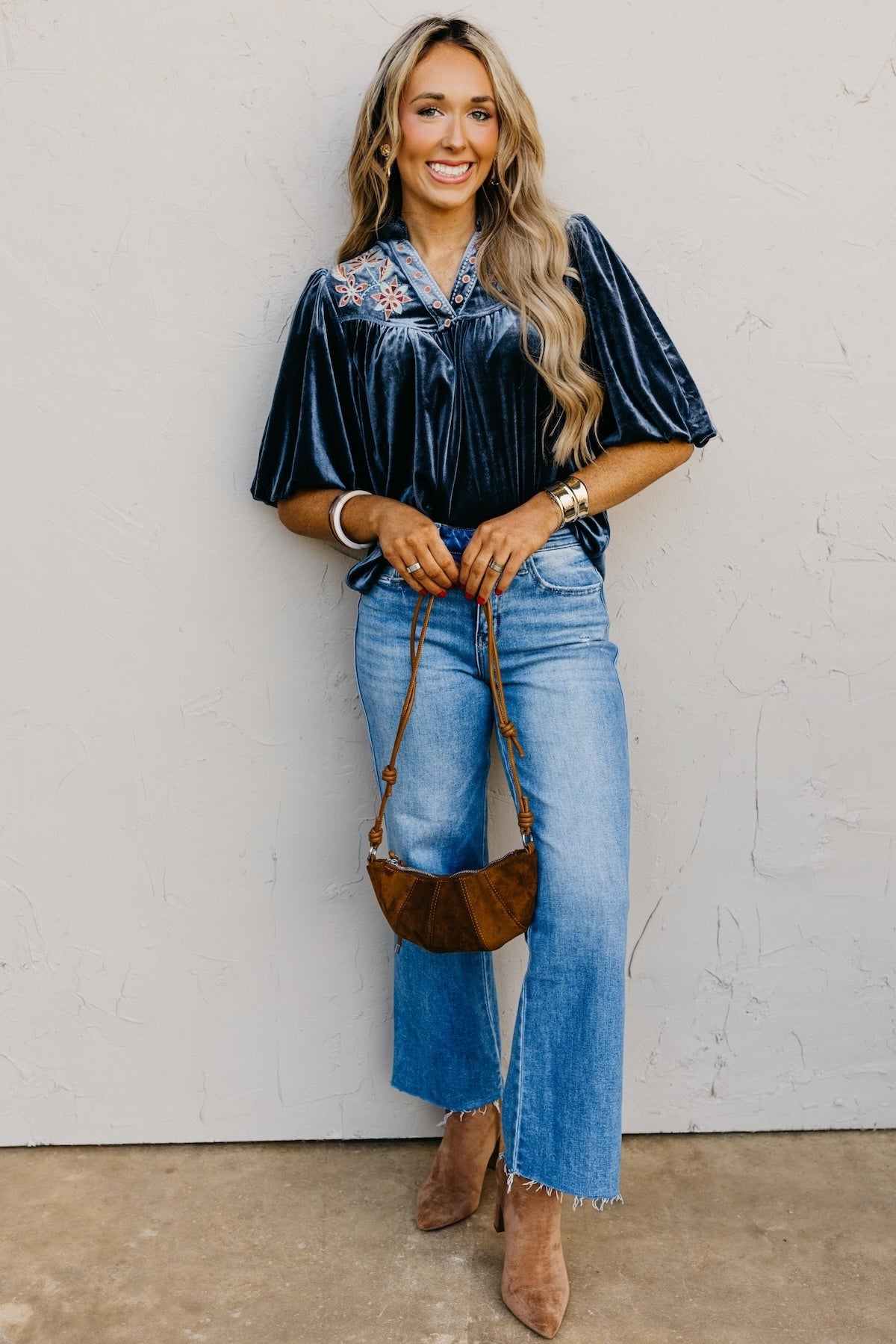 The Reno Felt Embroidered Top