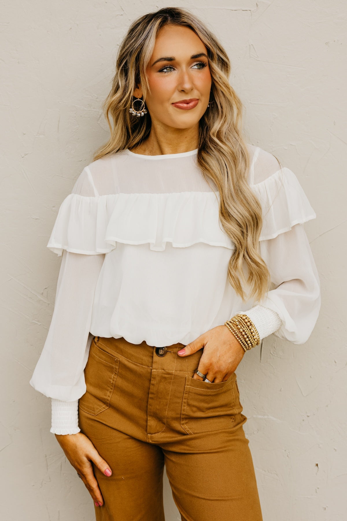 The Aurelia Chiffon Ruffle Blouse