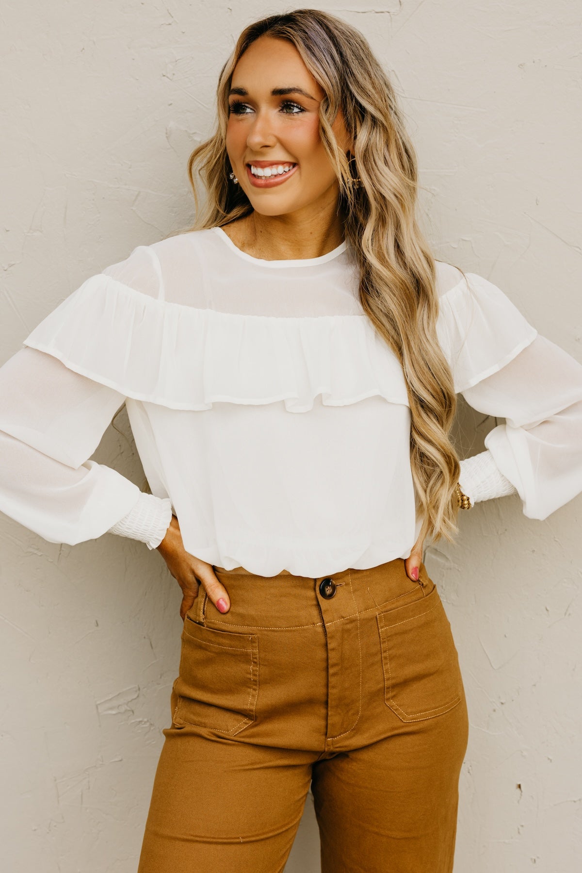 The Aurelia Chiffon Ruffle Blouse